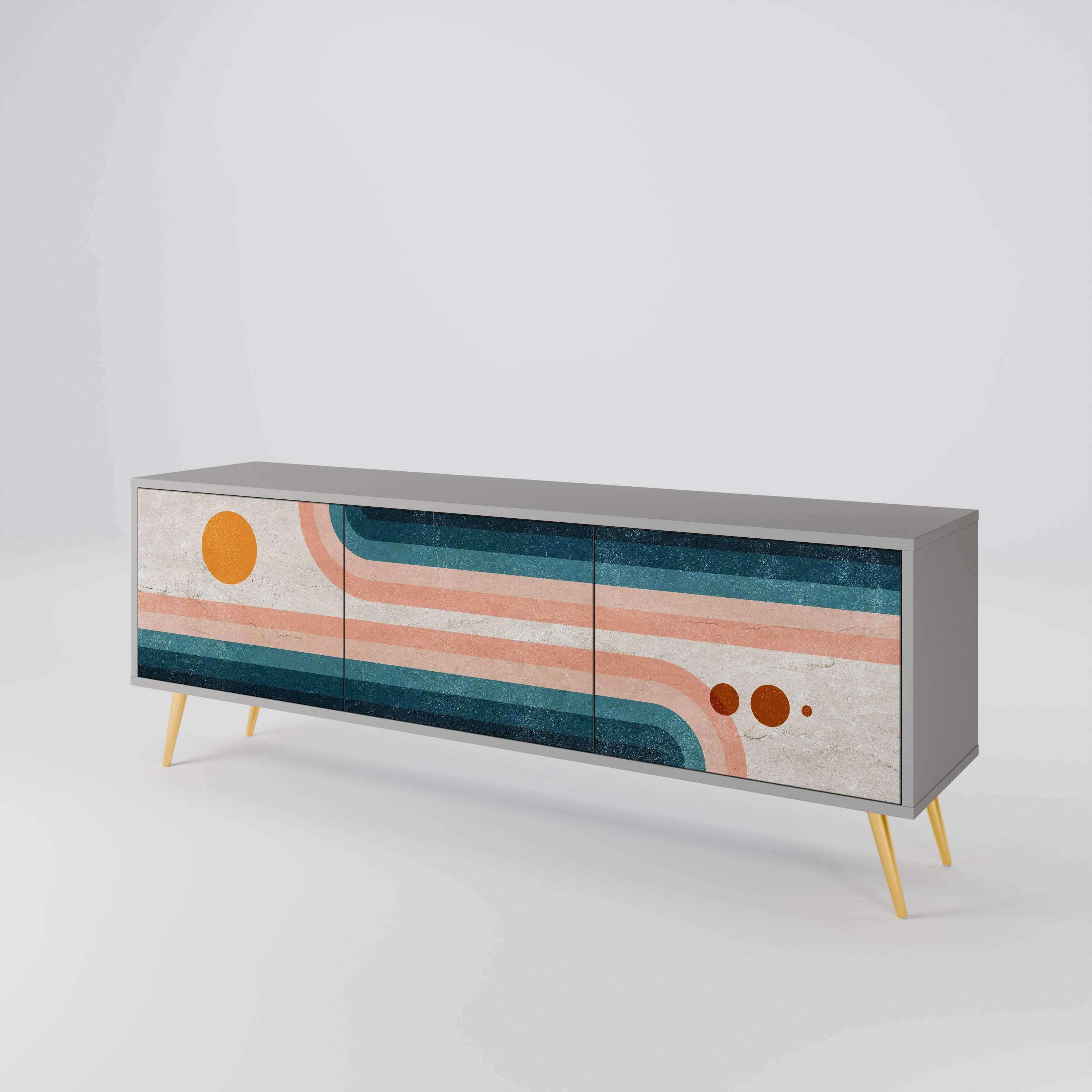 TWO HALVES Mueble de TV de 3 Puertas