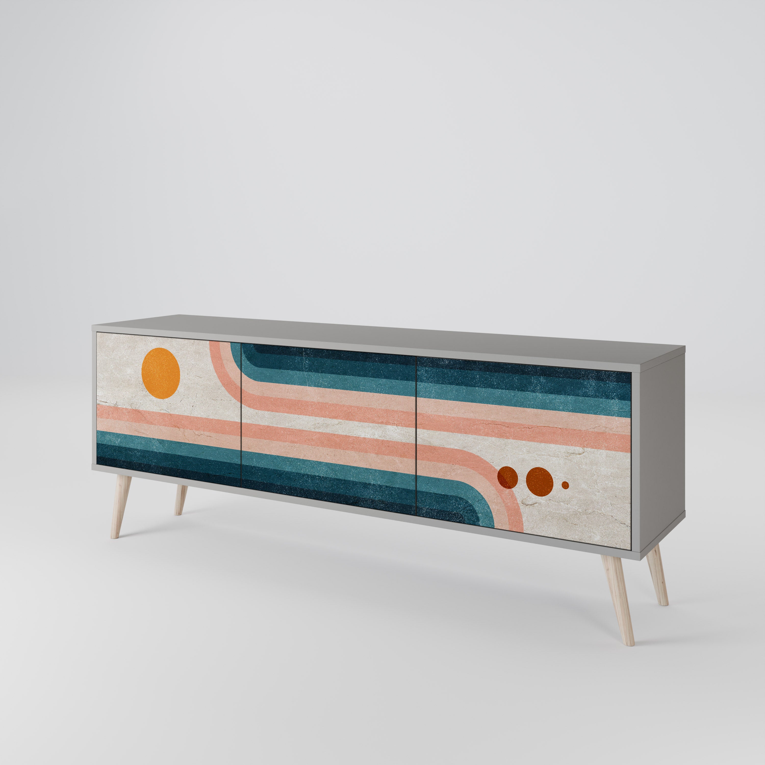 TWO HALVES Mueble de TV de 3 Puertas