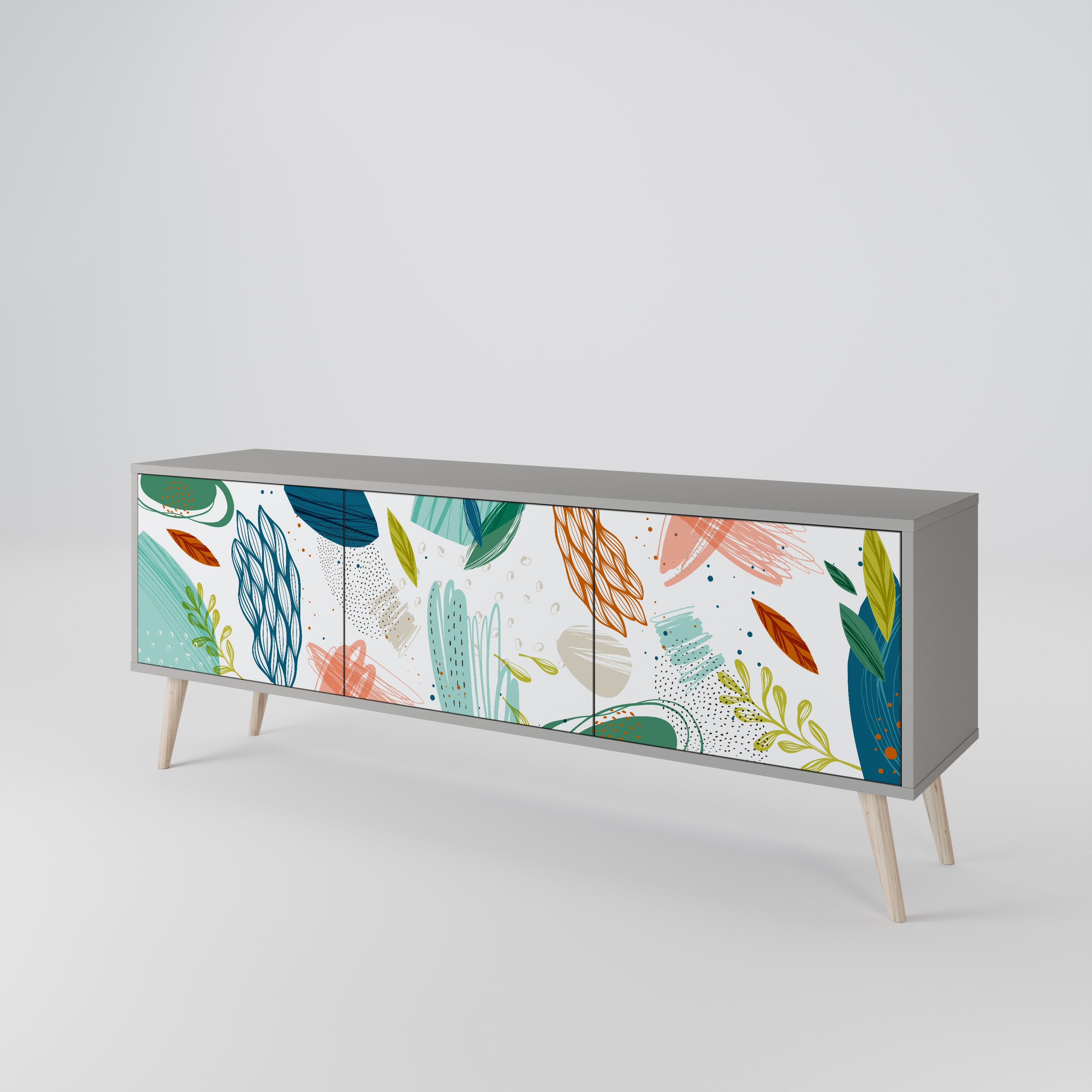 BOTANICAL HURRICANE Mueble de TV de 3 Puertas
