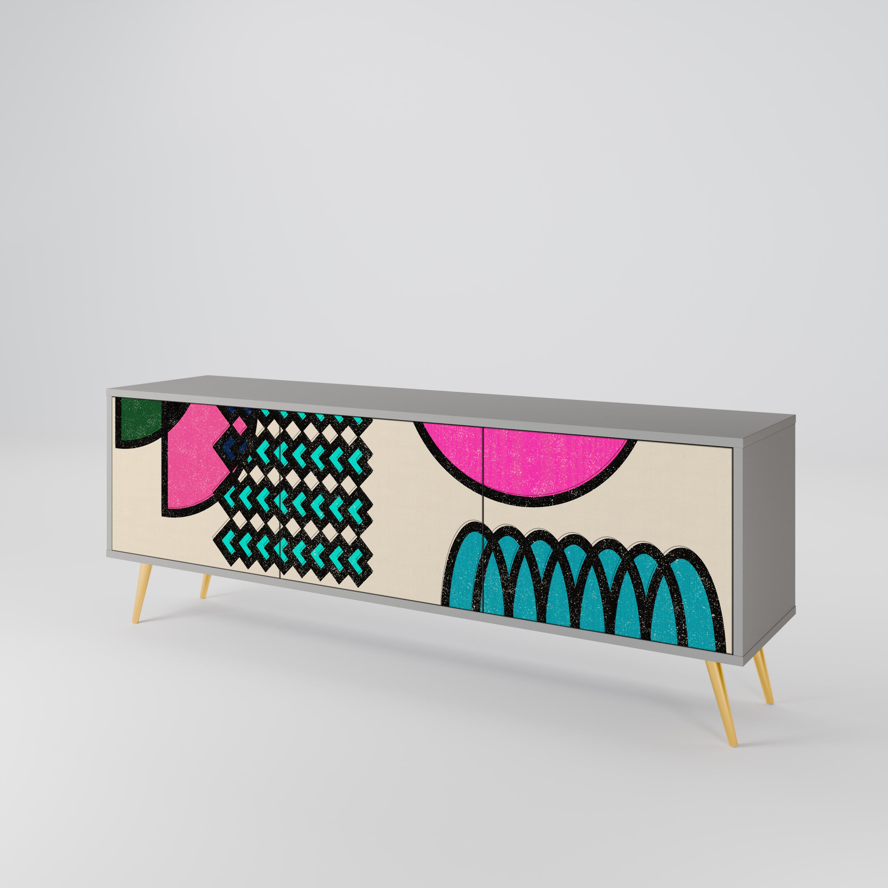 GEOMETRIC RHAPSODY Mueble de TV de 3 Puertas