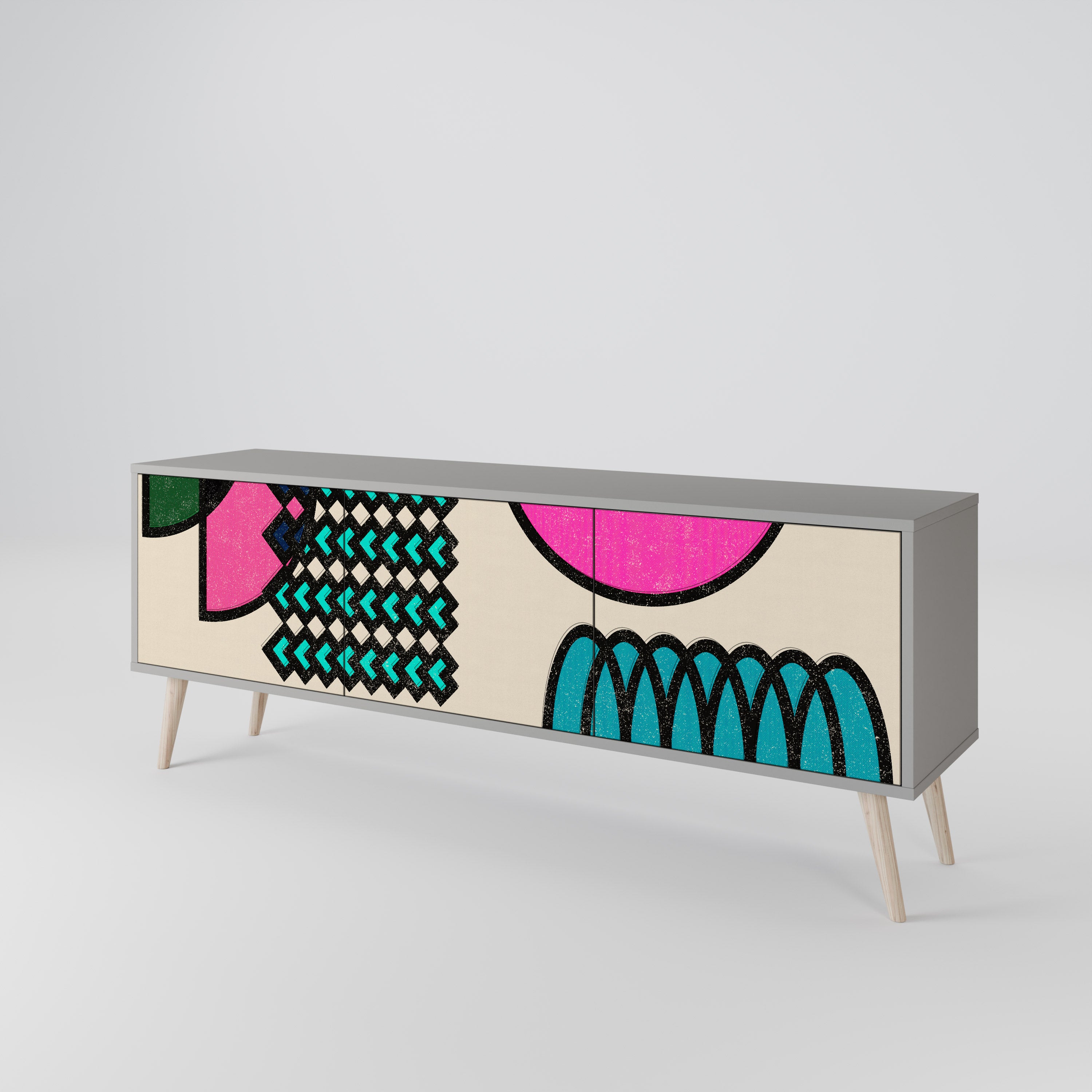 GEOMETRIC RHAPSODY Mueble de TV de 3 Puertas
