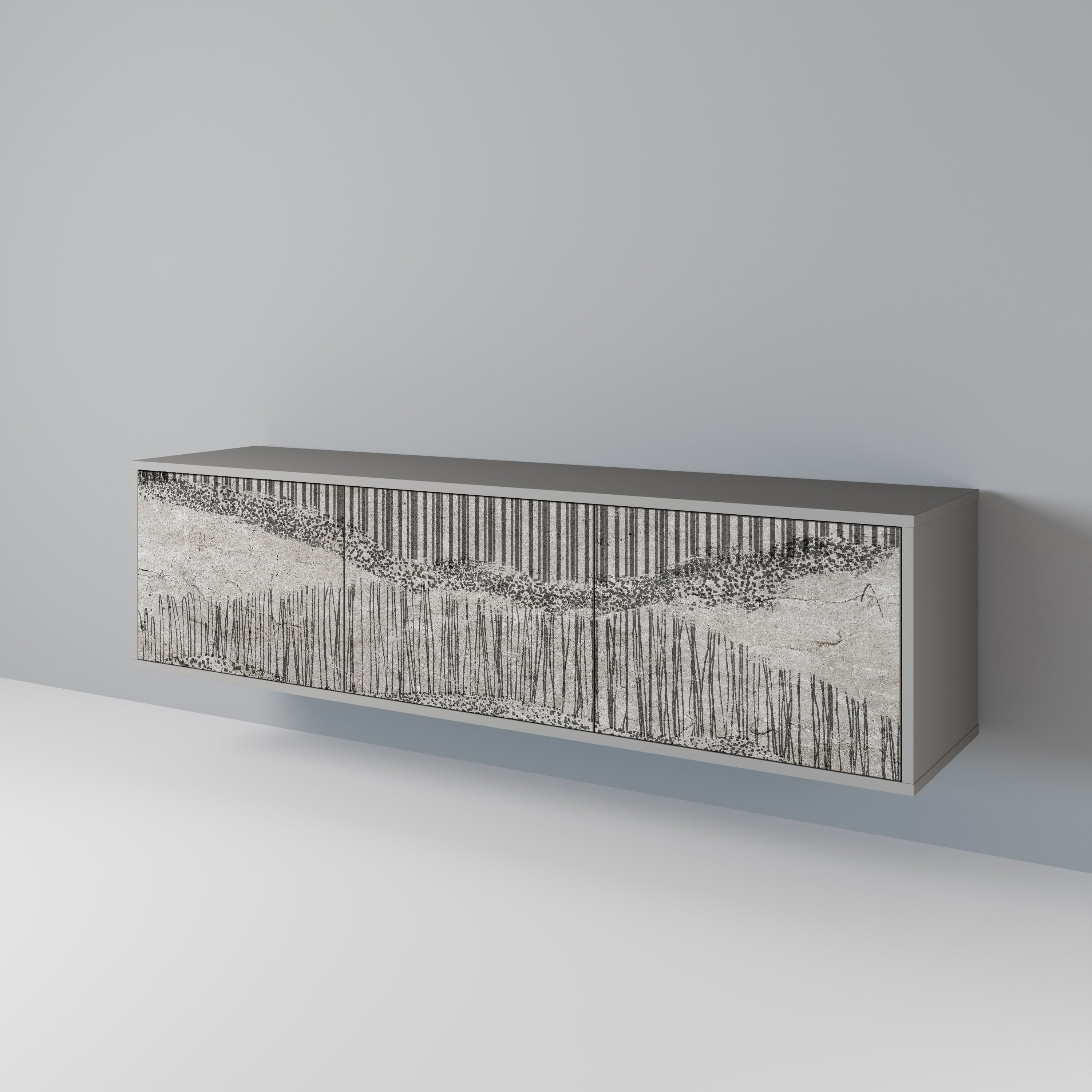 GRAIN LINES Mueble de TV de 3 Puertas
