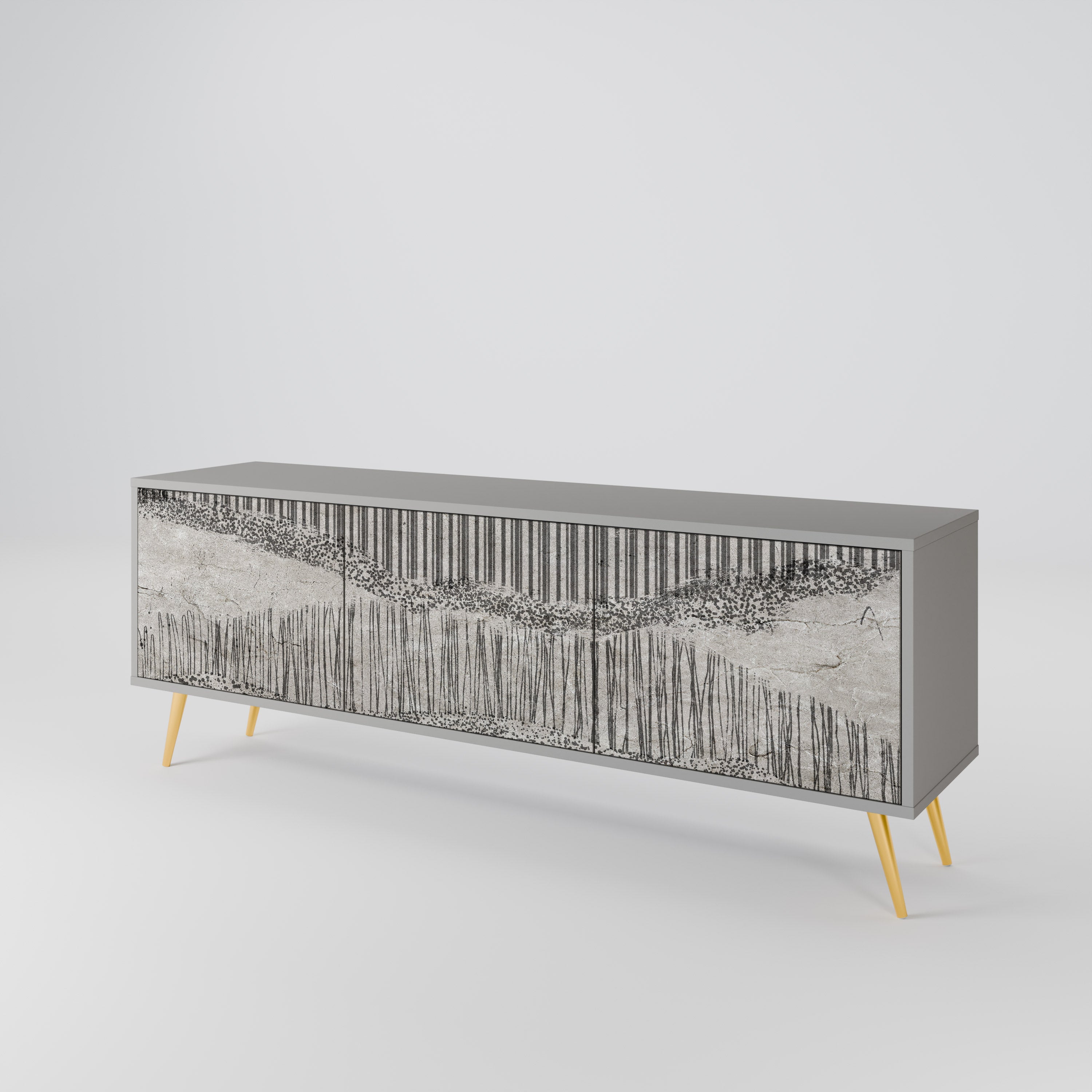 GRAIN LINES Mueble de TV de 3 Puertas