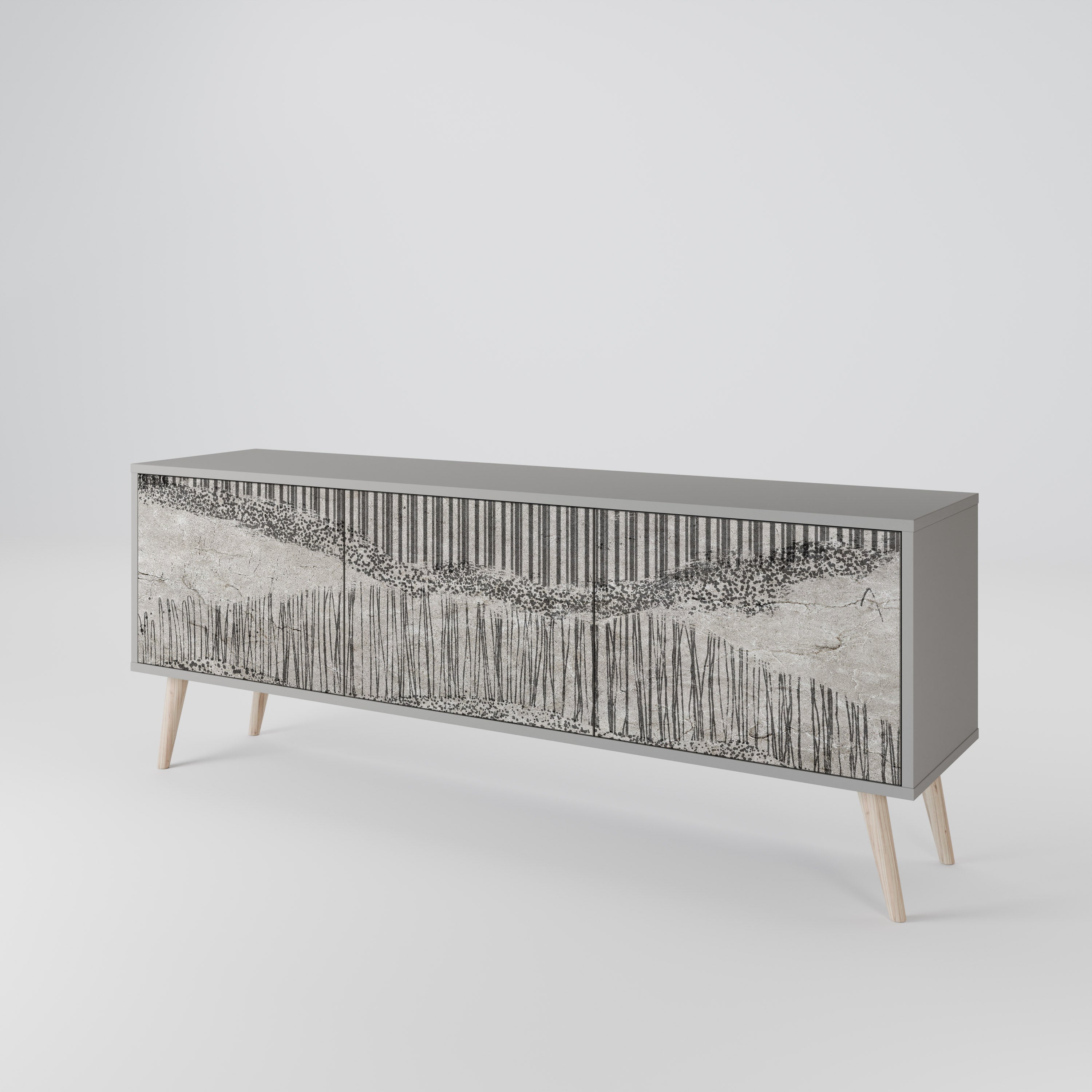 GRAIN LINES Mueble de TV de 3 Puertas