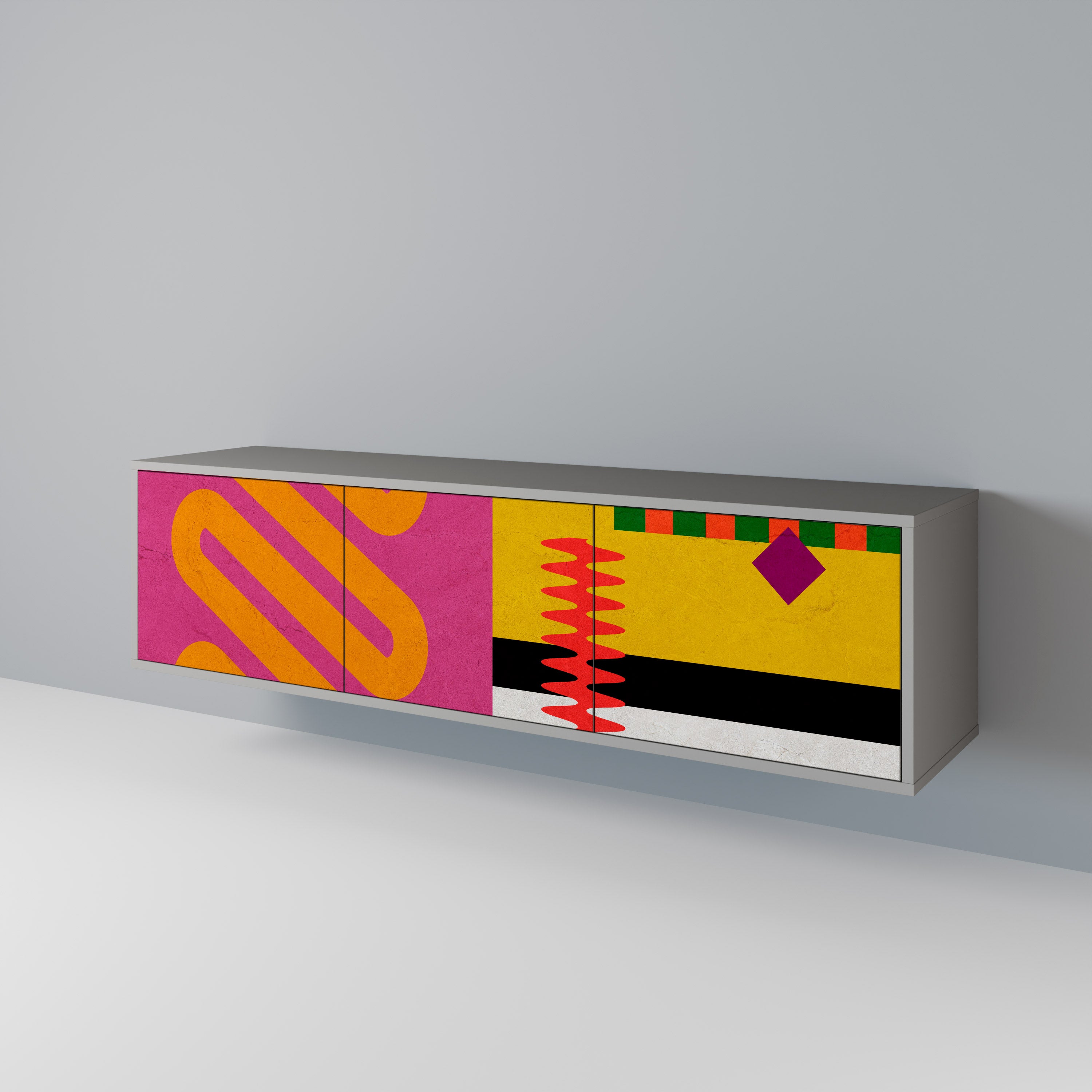 VIVID ART Mueble de TV de 3 Puertas