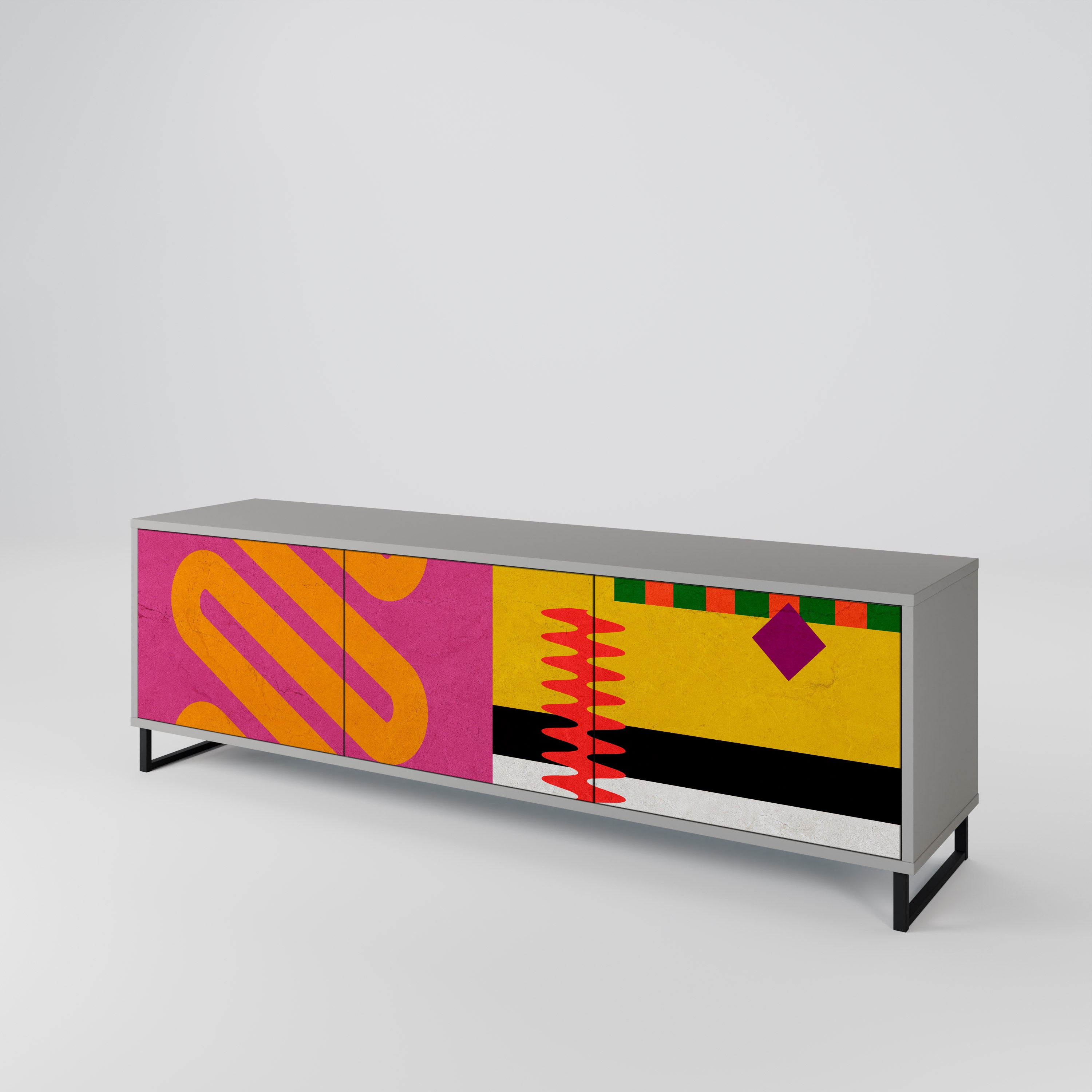 VIVID ART Mueble de TV de 3 Puertas
