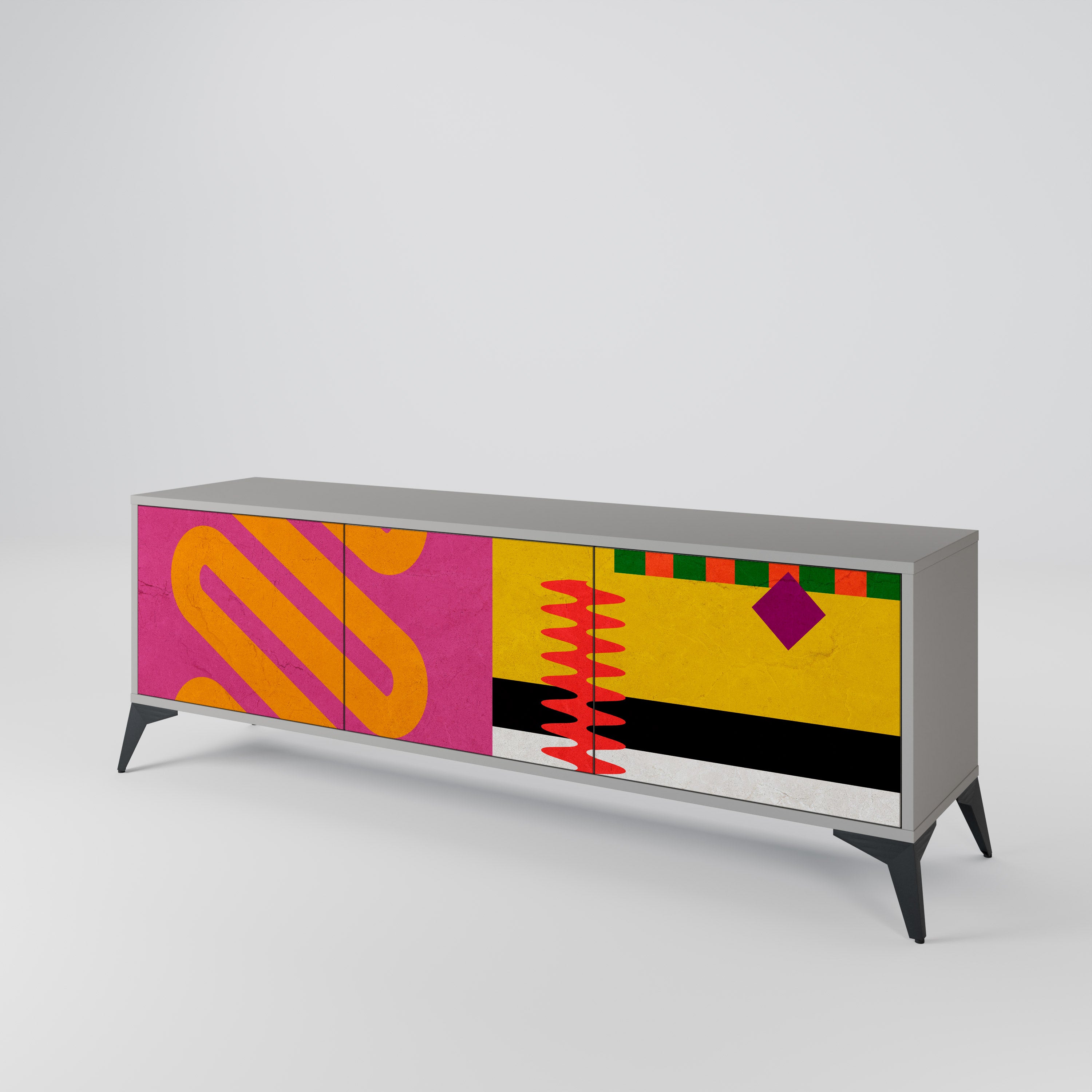 VIVID ART Mueble de TV de 3 Puertas