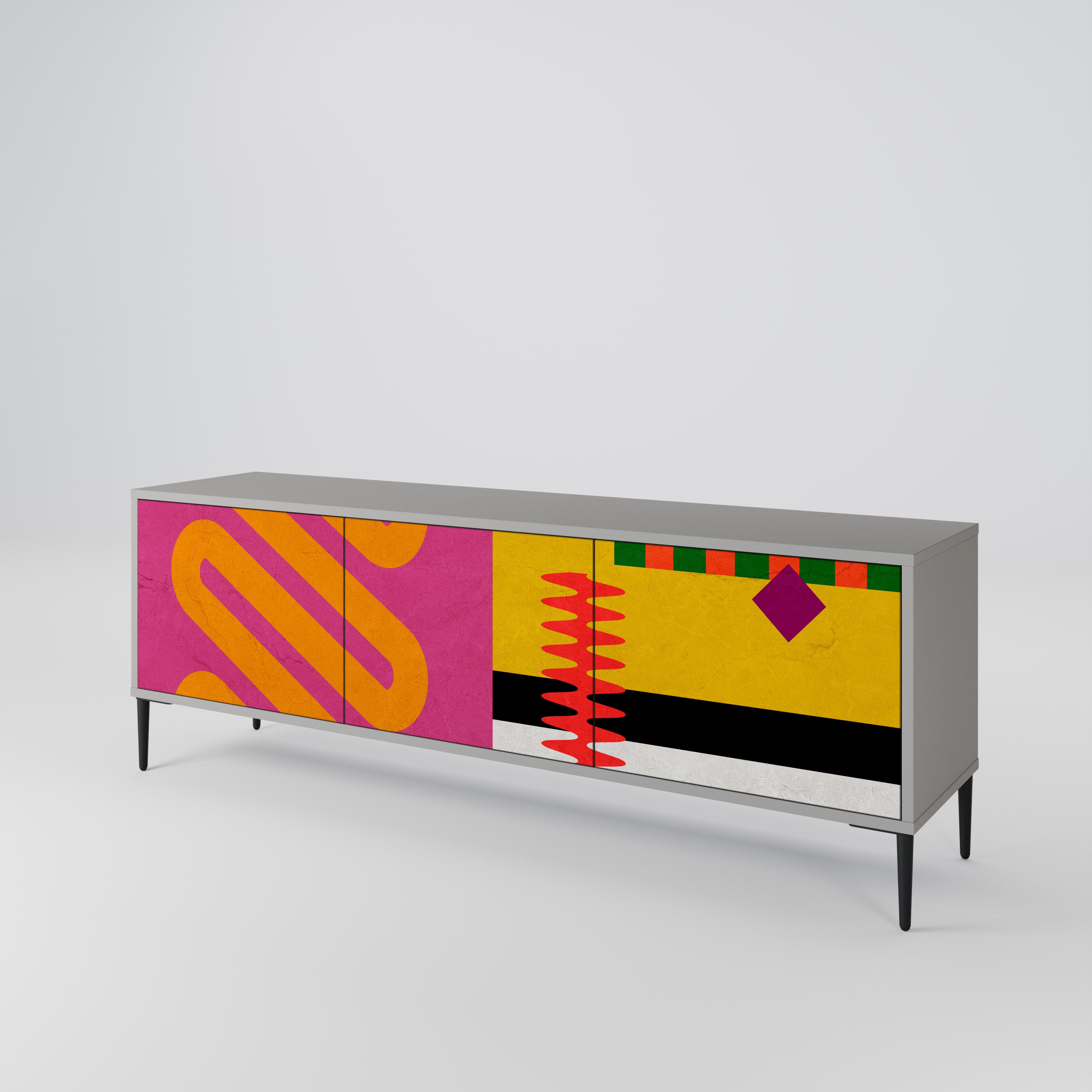 VIVID ART Mueble de TV de 3 Puertas