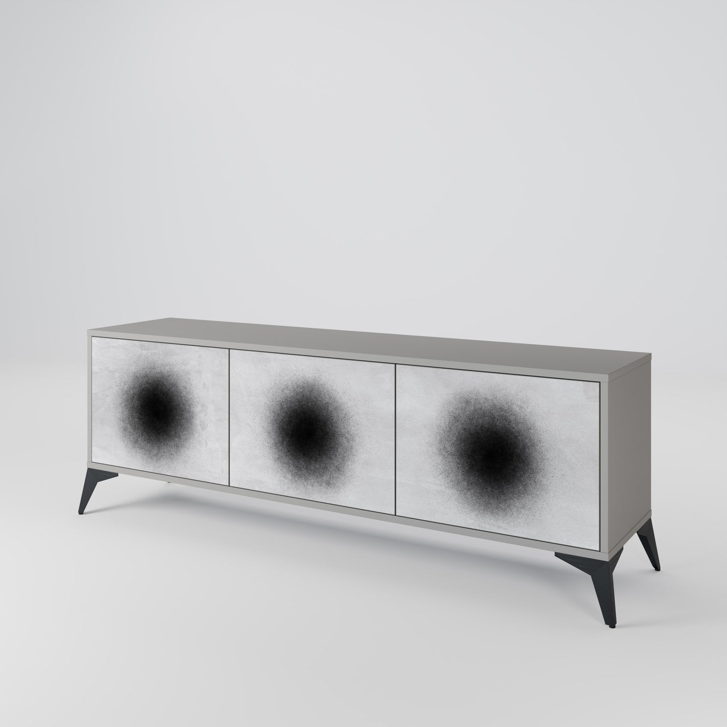 BLACK HOLE Třídveřový TV stolek