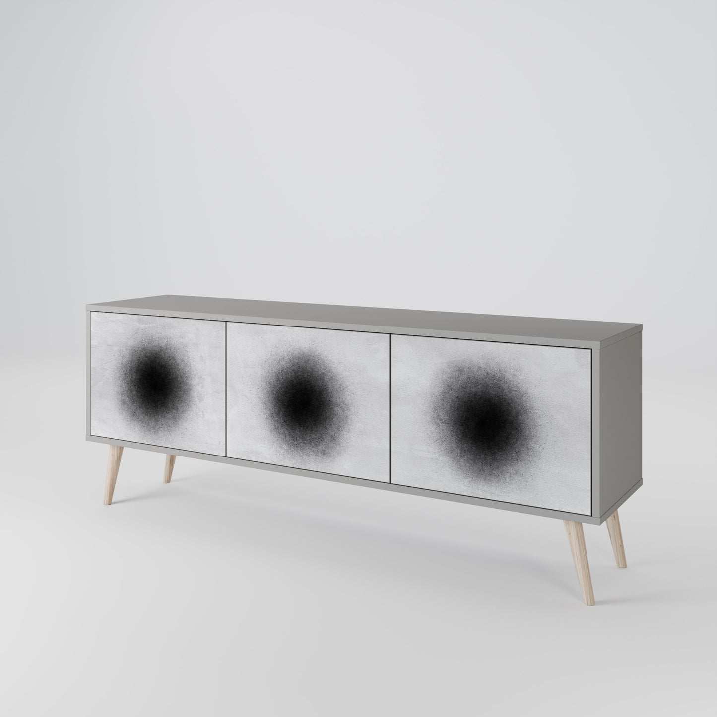 BLACK HOLE Třídveřový TV stolek