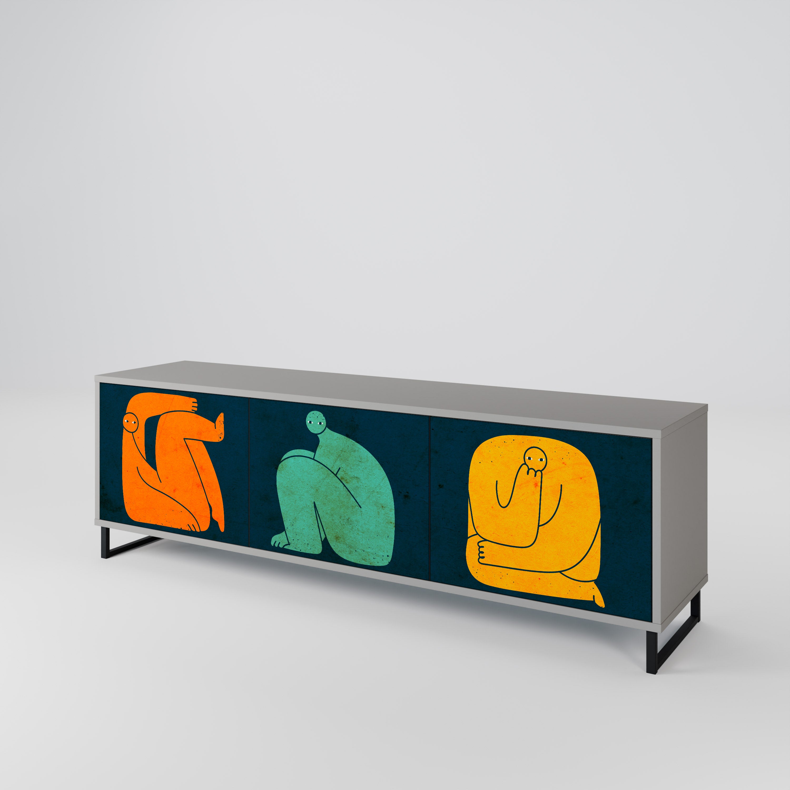 TOGETHER BUT SEPARATELY Mueble de TV de 3 Puertas