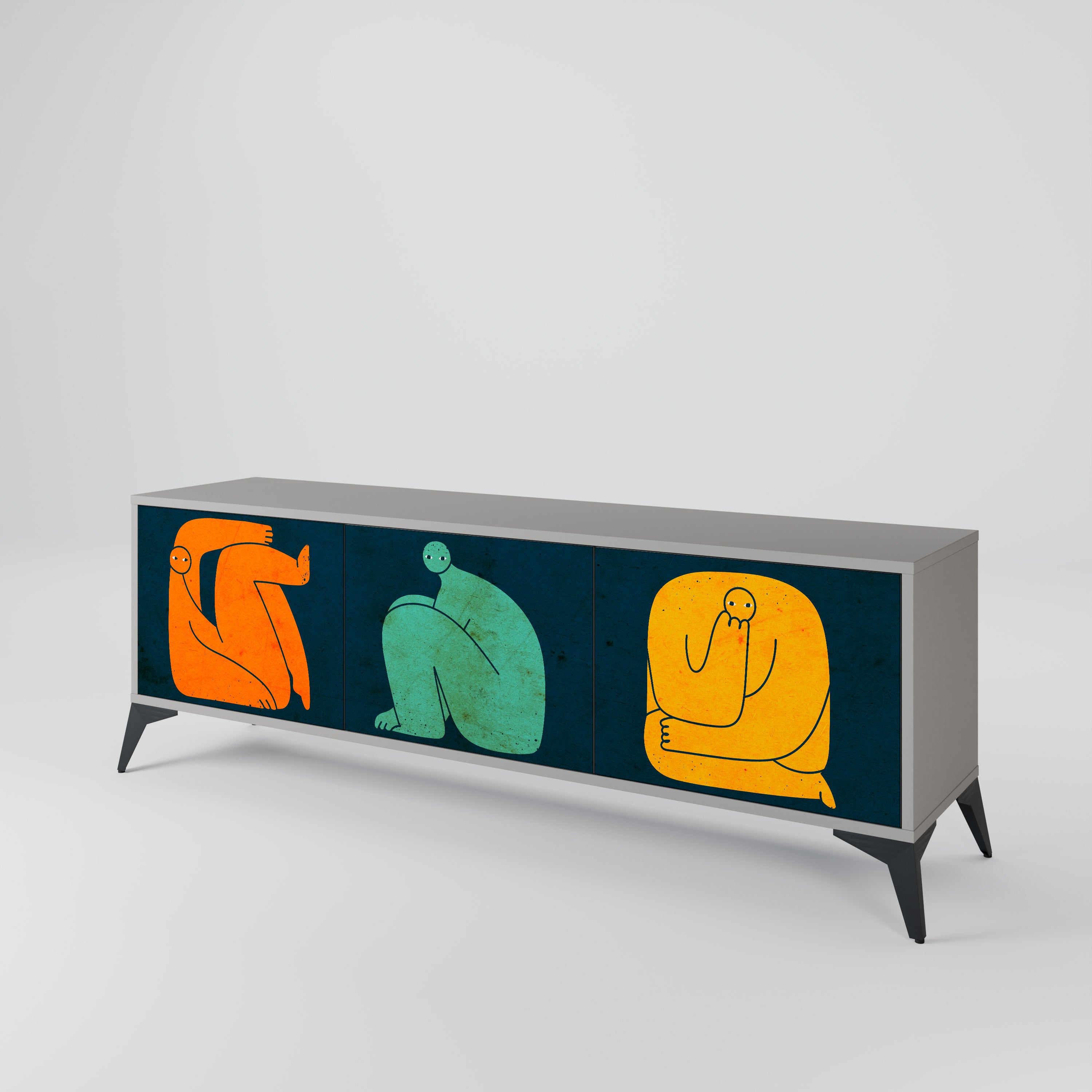 TOGETHER BUT SEPARATELY Mueble de TV de 3 Puertas