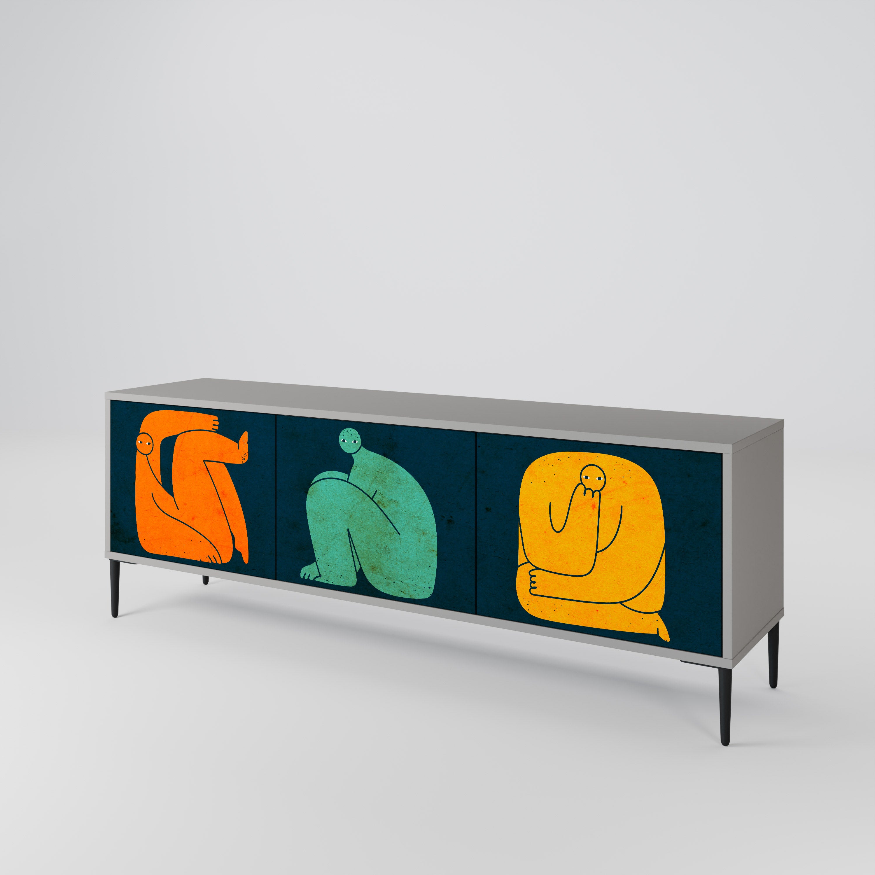 TOGETHER BUT SEPARATELY Mueble de TV de 3 Puertas