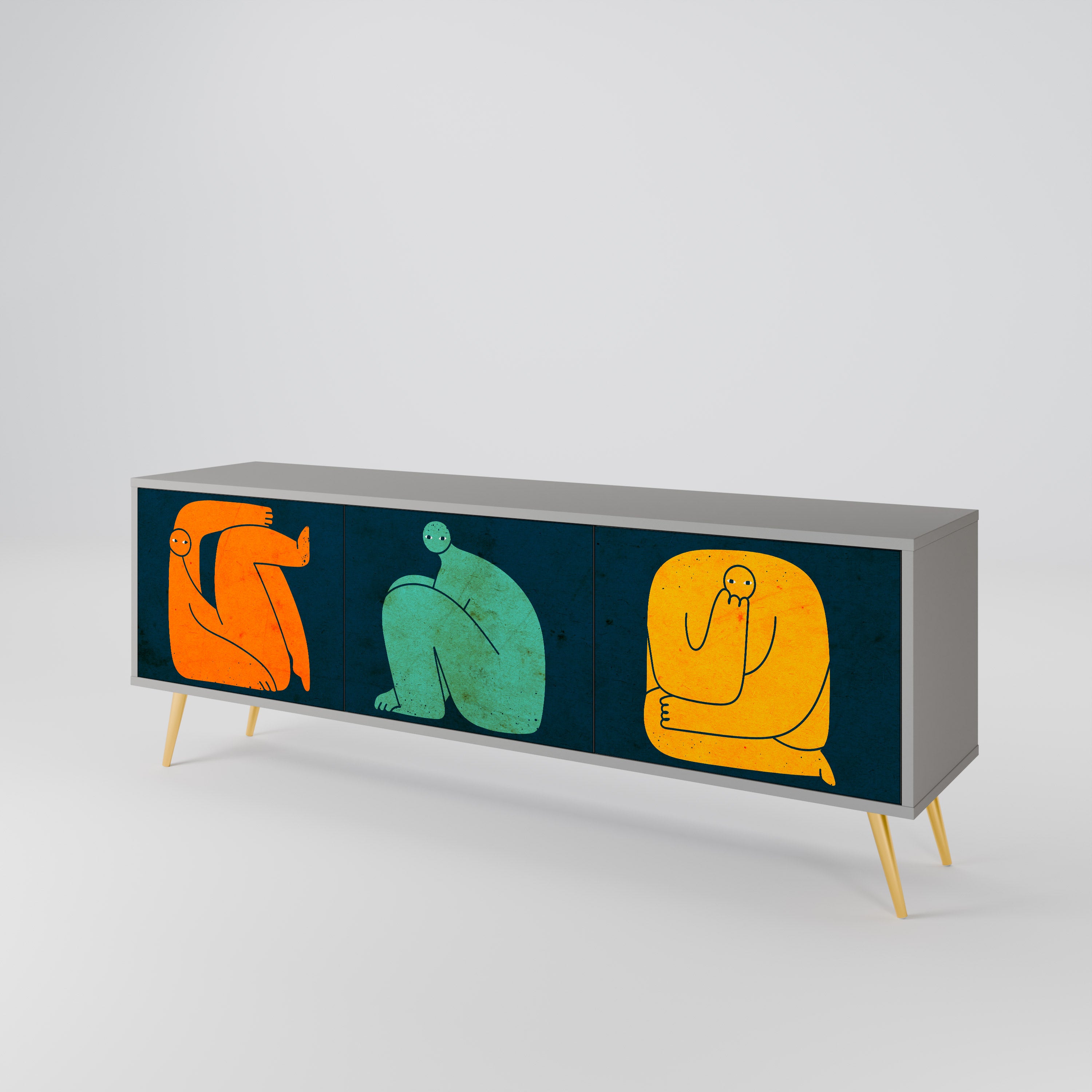 TOGETHER BUT SEPARATELY Mueble de TV de 3 Puertas