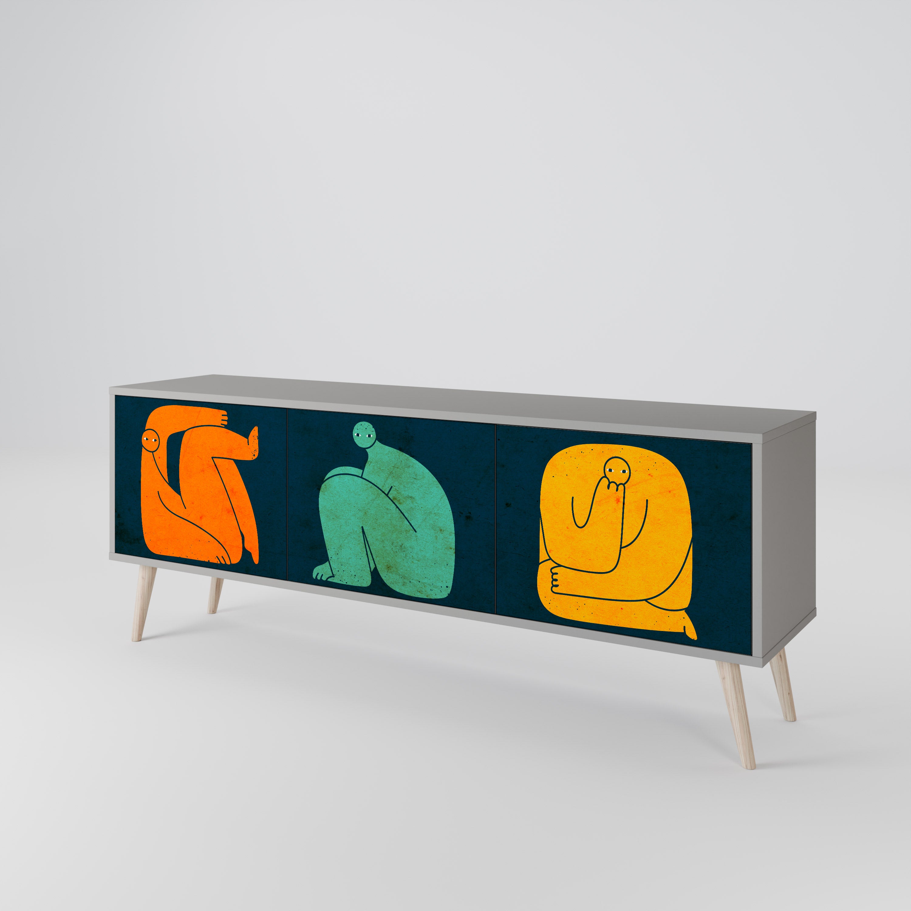 TOGETHER BUT SEPARATELY Mueble de TV de 3 Puertas