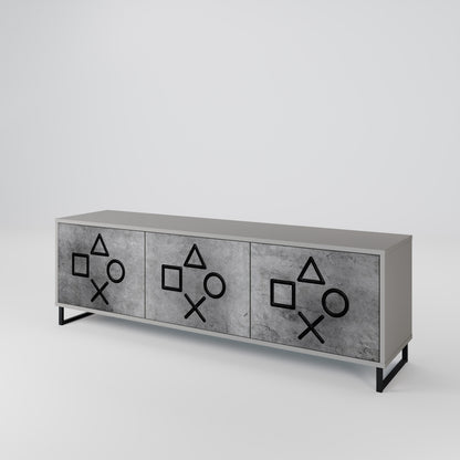 GAMER CHOICE Mueble de TV de 3 Puertas