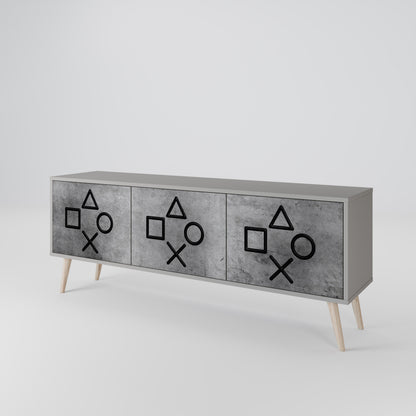 GAMER CHOICE Mueble de TV de 3 Puertas