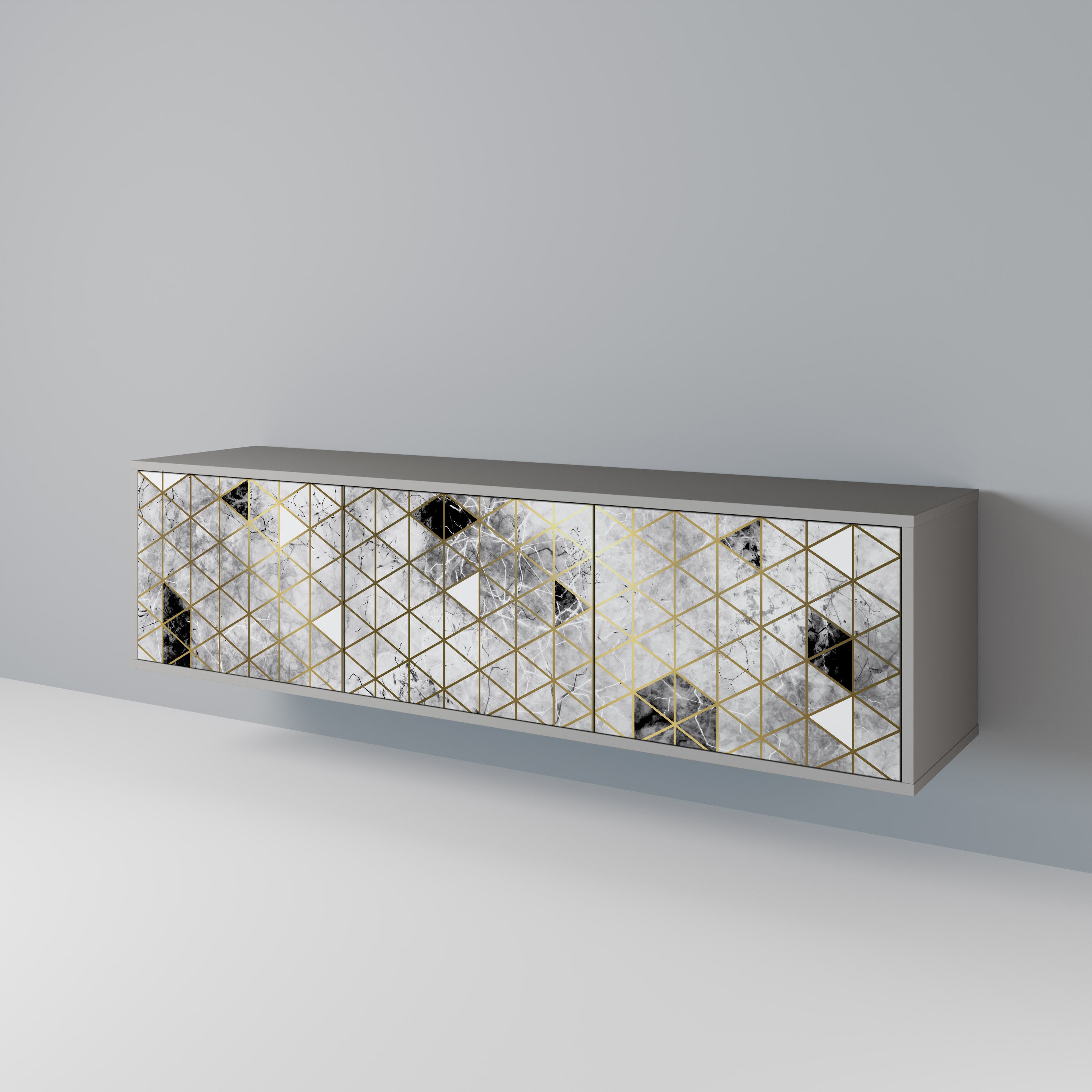 ASHEN ARIA Mueble de TV de 3 Puertas