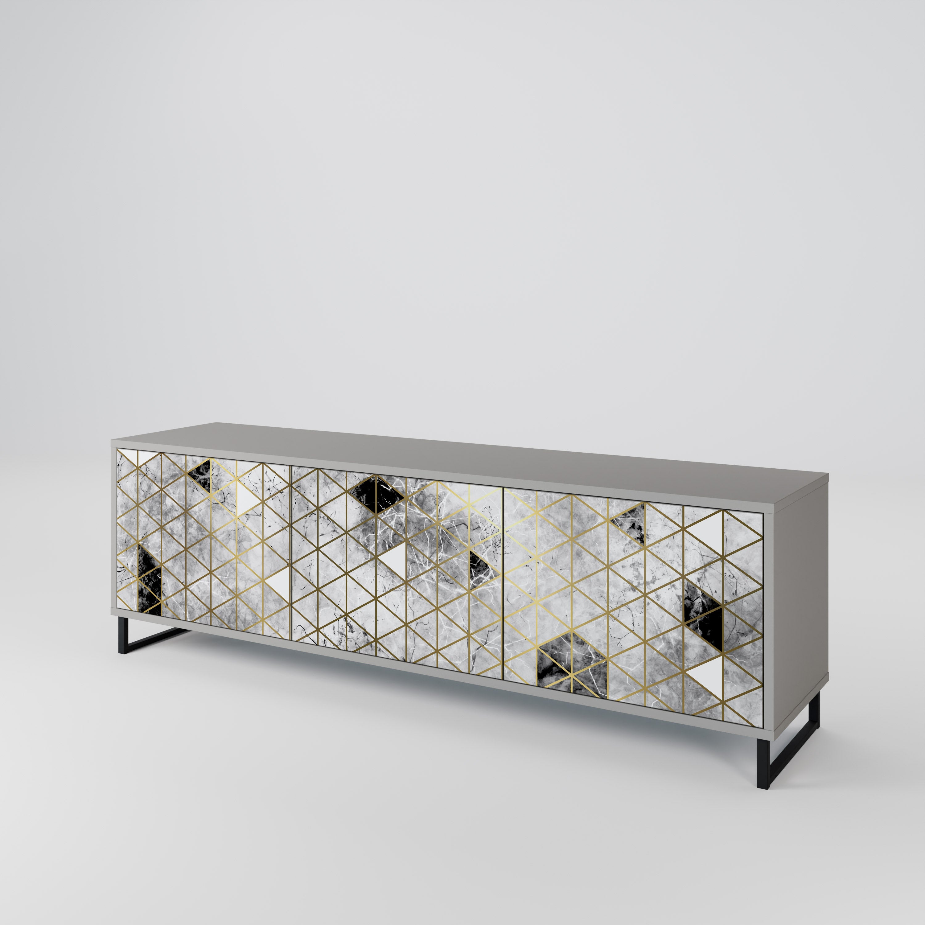 ASHEN ARIA Mueble de TV de 3 Puertas