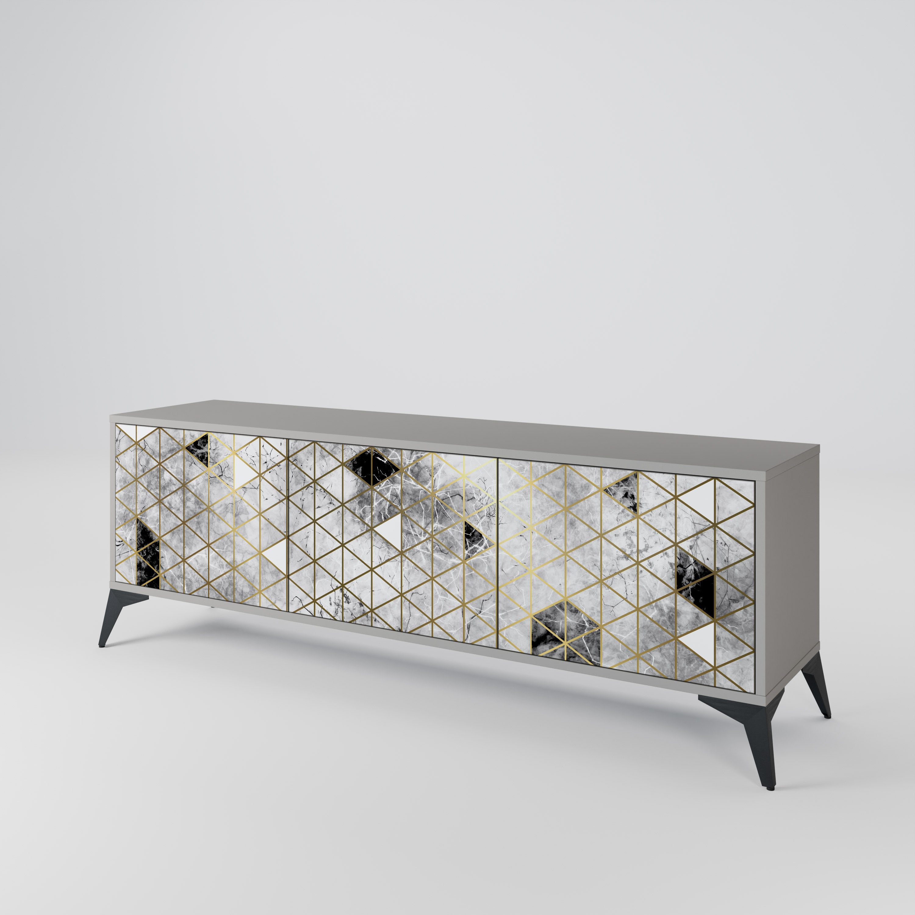 ASHEN ARIA Mueble de TV de 3 Puertas