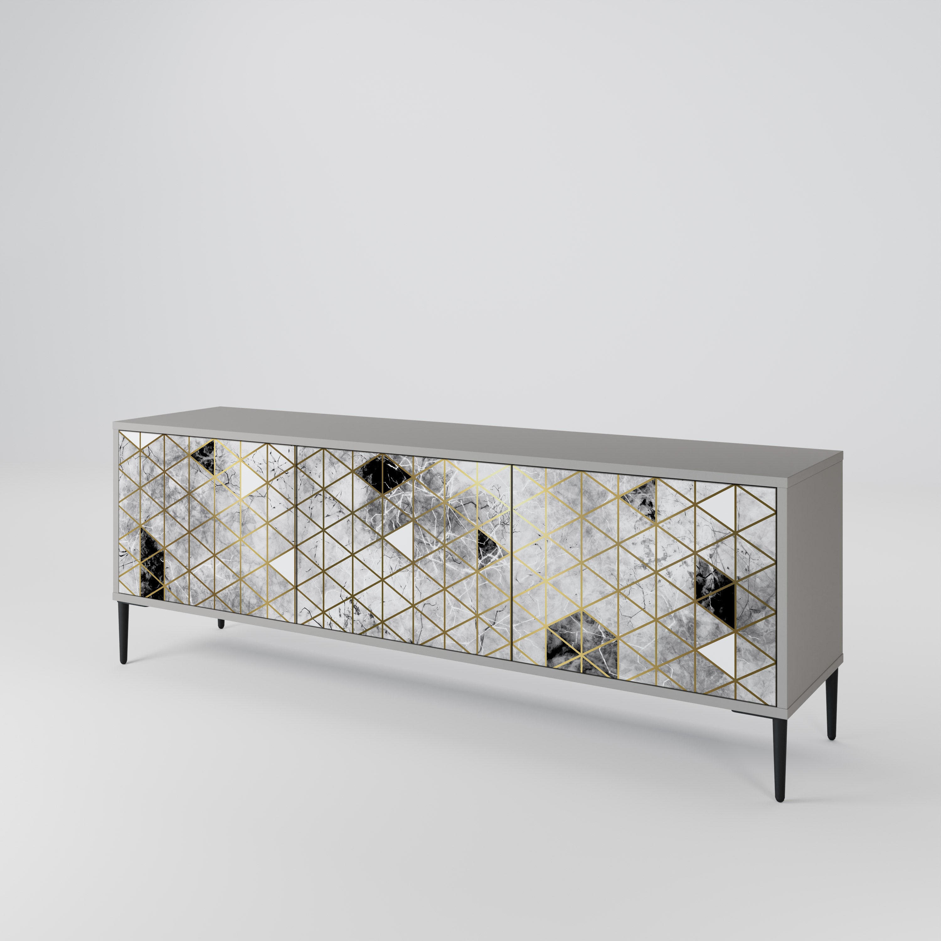 ASHEN ARIA Mueble de TV de 3 Puertas