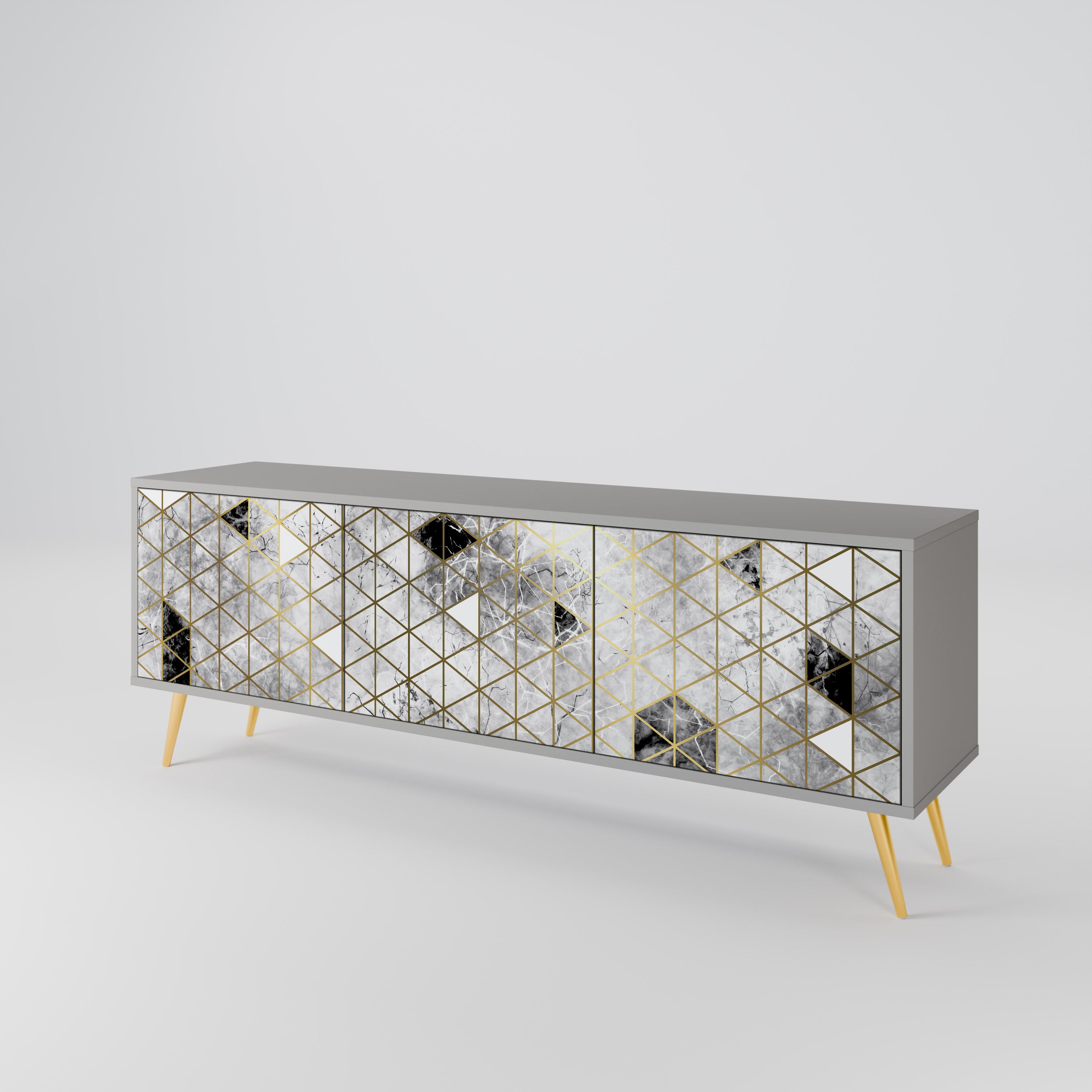 ASHEN ARIA Mueble de TV de 3 Puertas