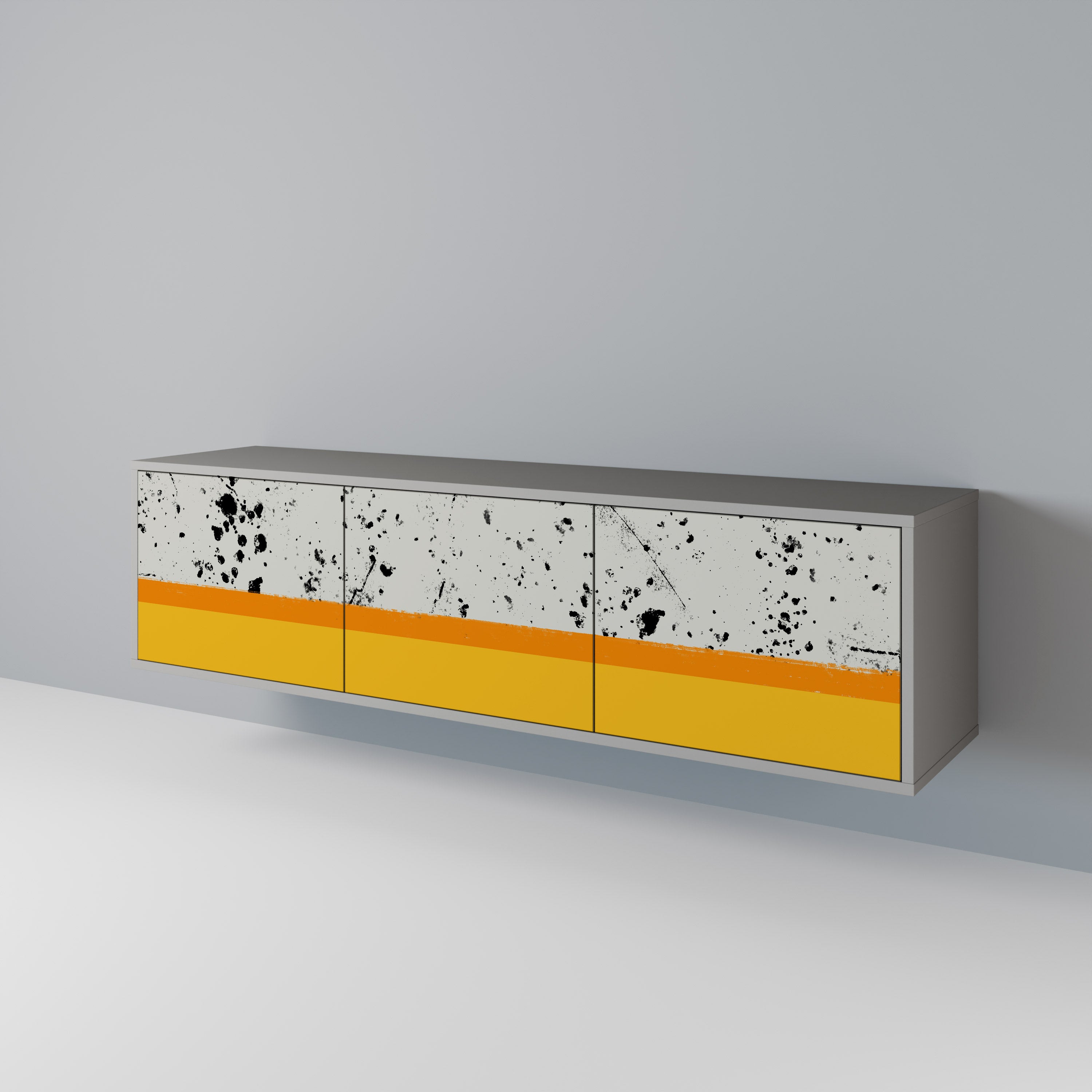 DYED BY ORANGE Mueble de TV de 3 Puertas