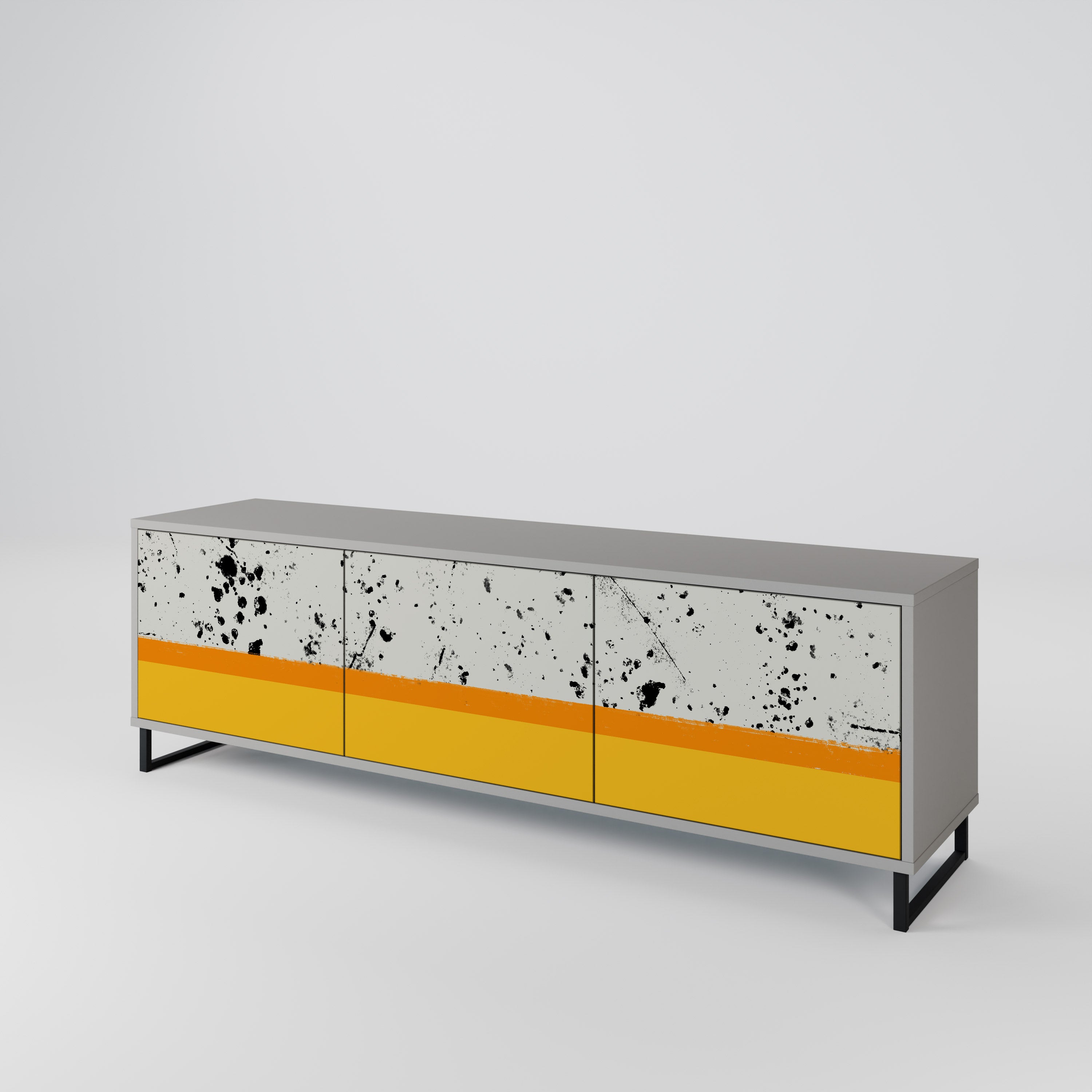 DYED BY ORANGE Mueble de TV de 3 Puertas