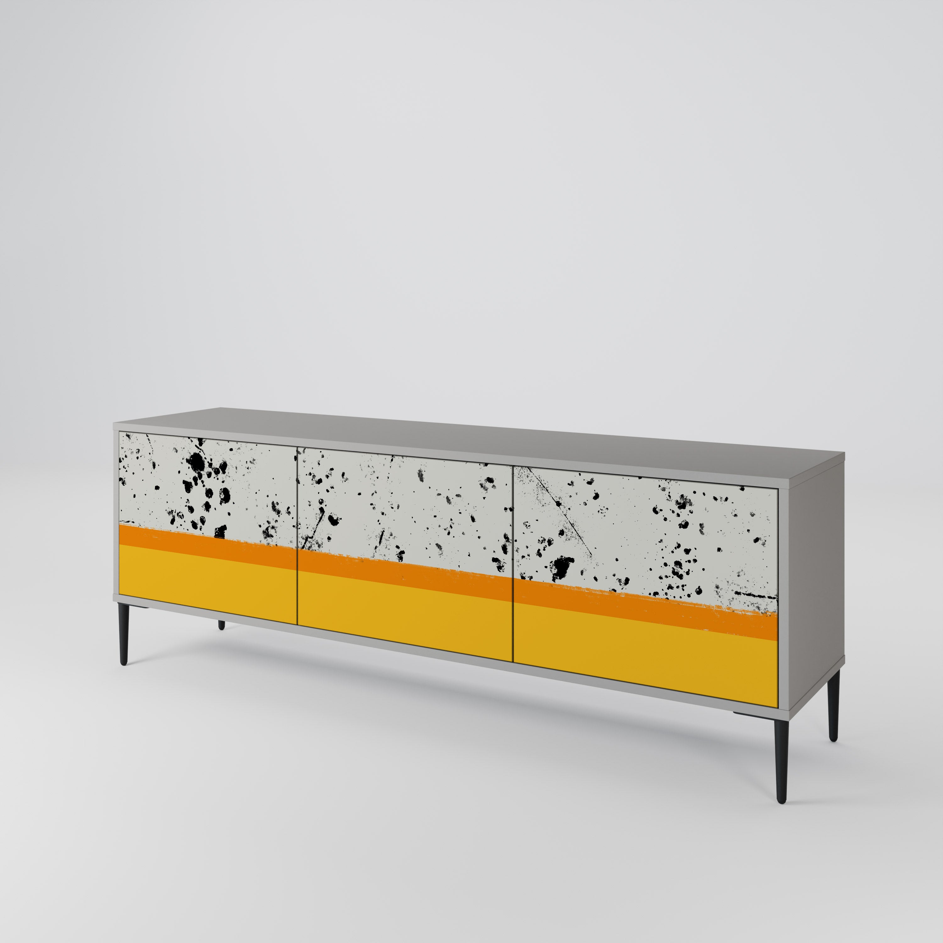 DYED BY ORANGE Mueble de TV de 3 Puertas