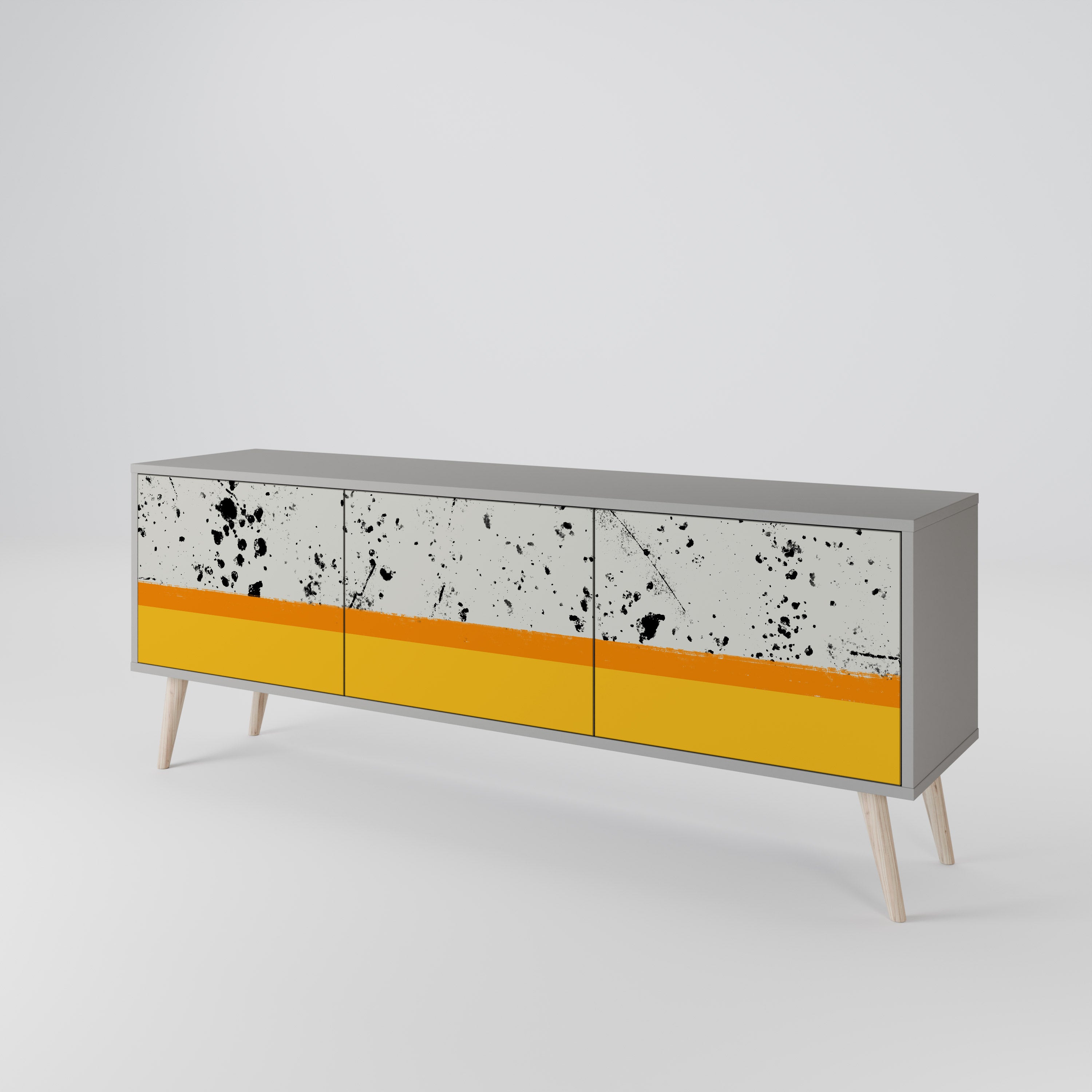 DYED BY ORANGE Mueble de TV de 3 Puertas