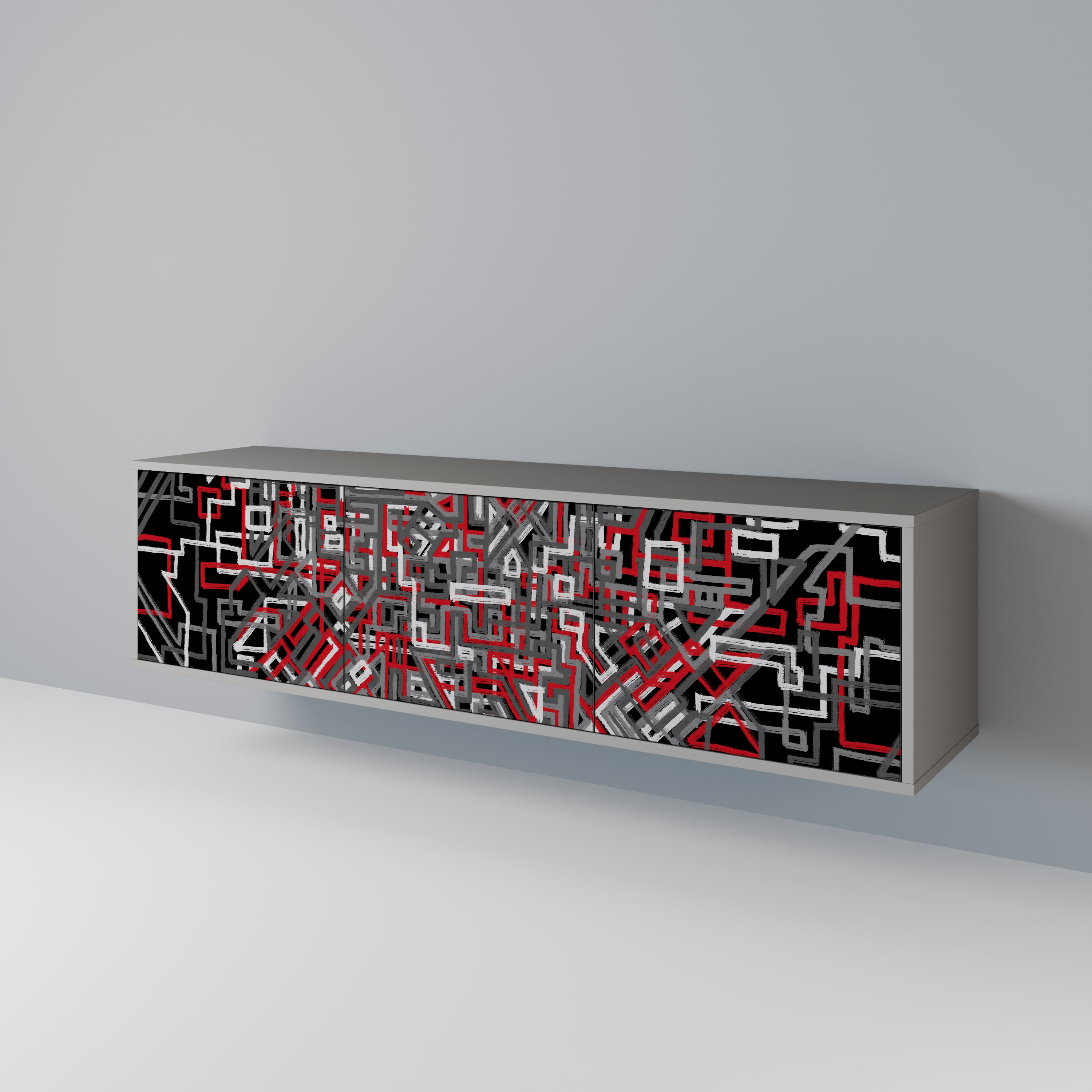 BROKEN LINES Mueble de TV de 3 Puertas