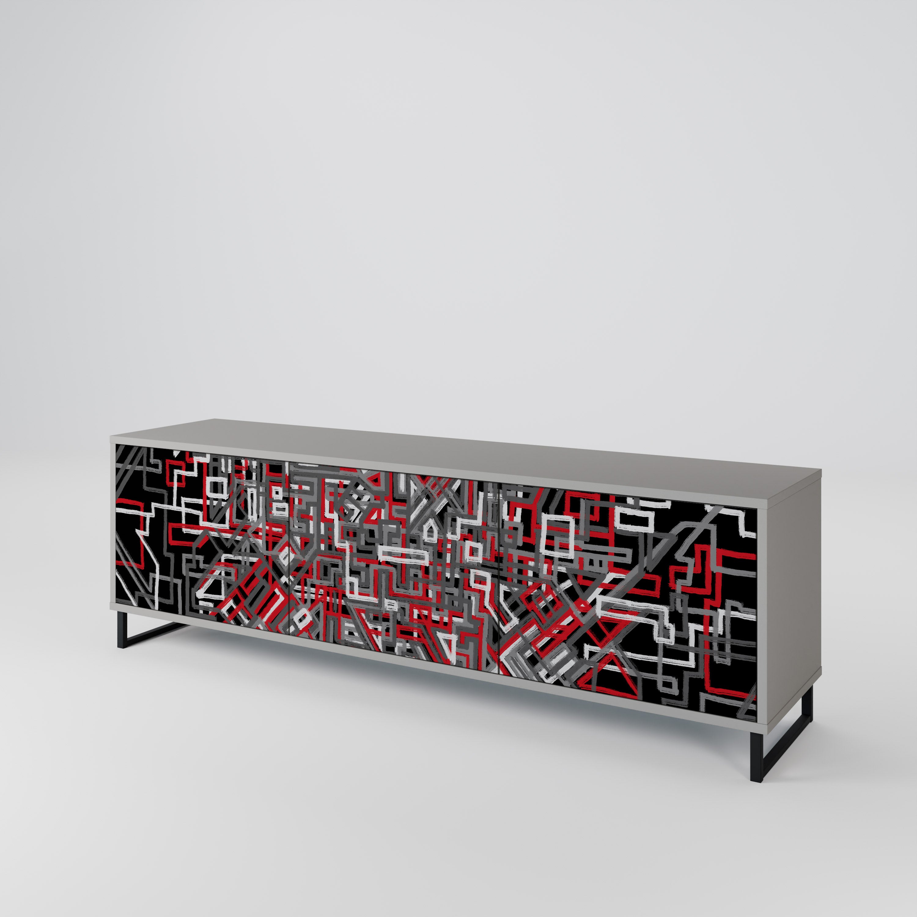 BROKEN LINES Mueble de TV de 3 Puertas