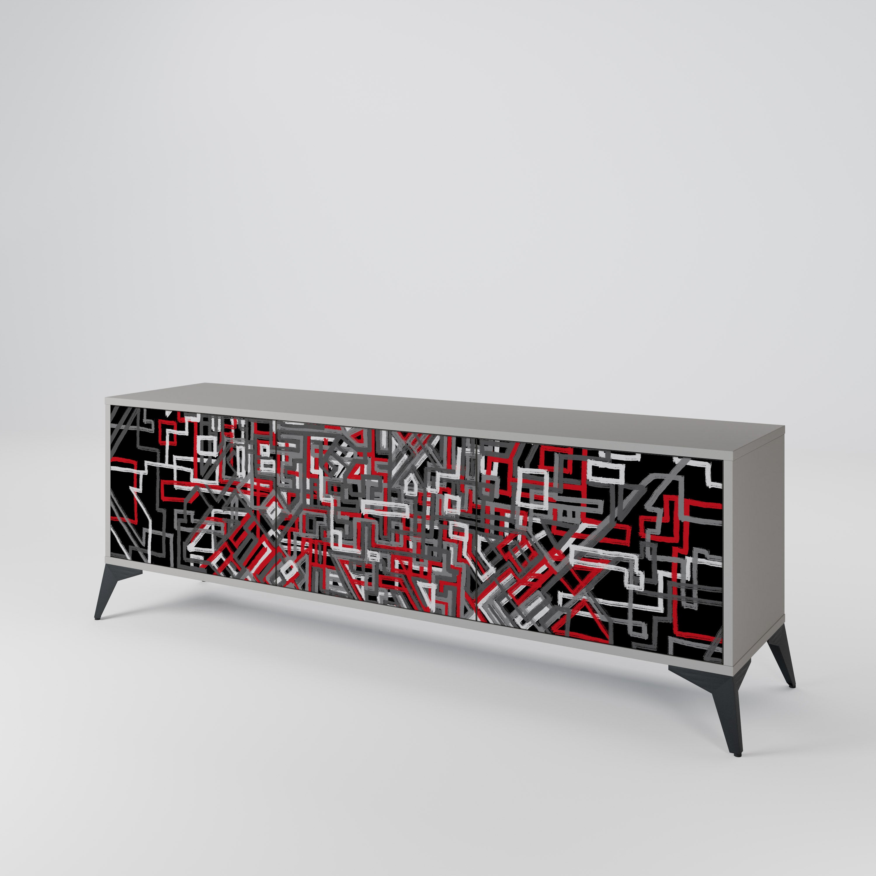 BROKEN LINES Mueble de TV de 3 Puertas