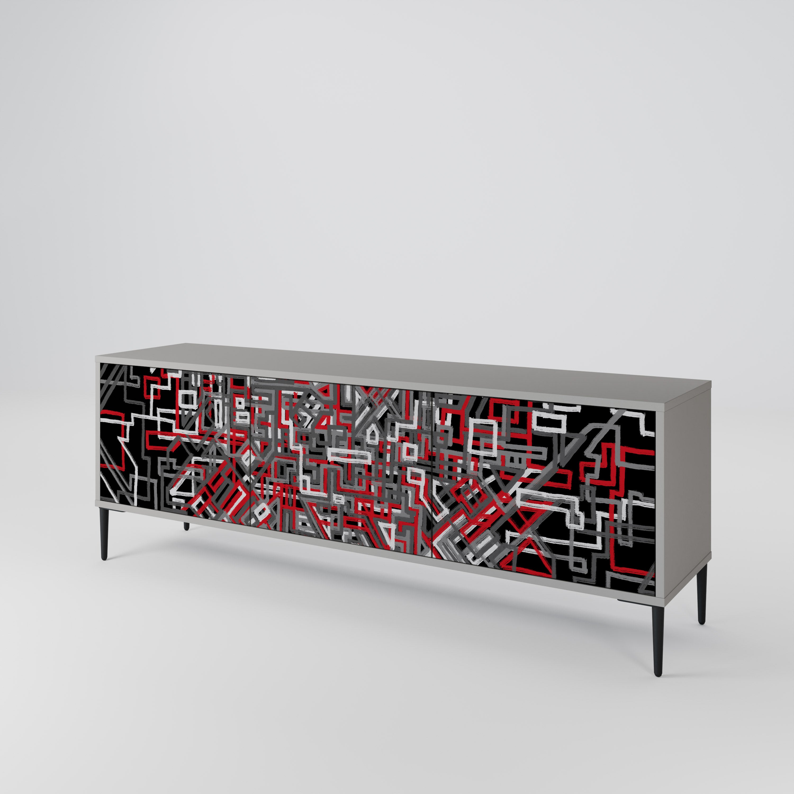 BROKEN LINES Mueble de TV de 3 Puertas