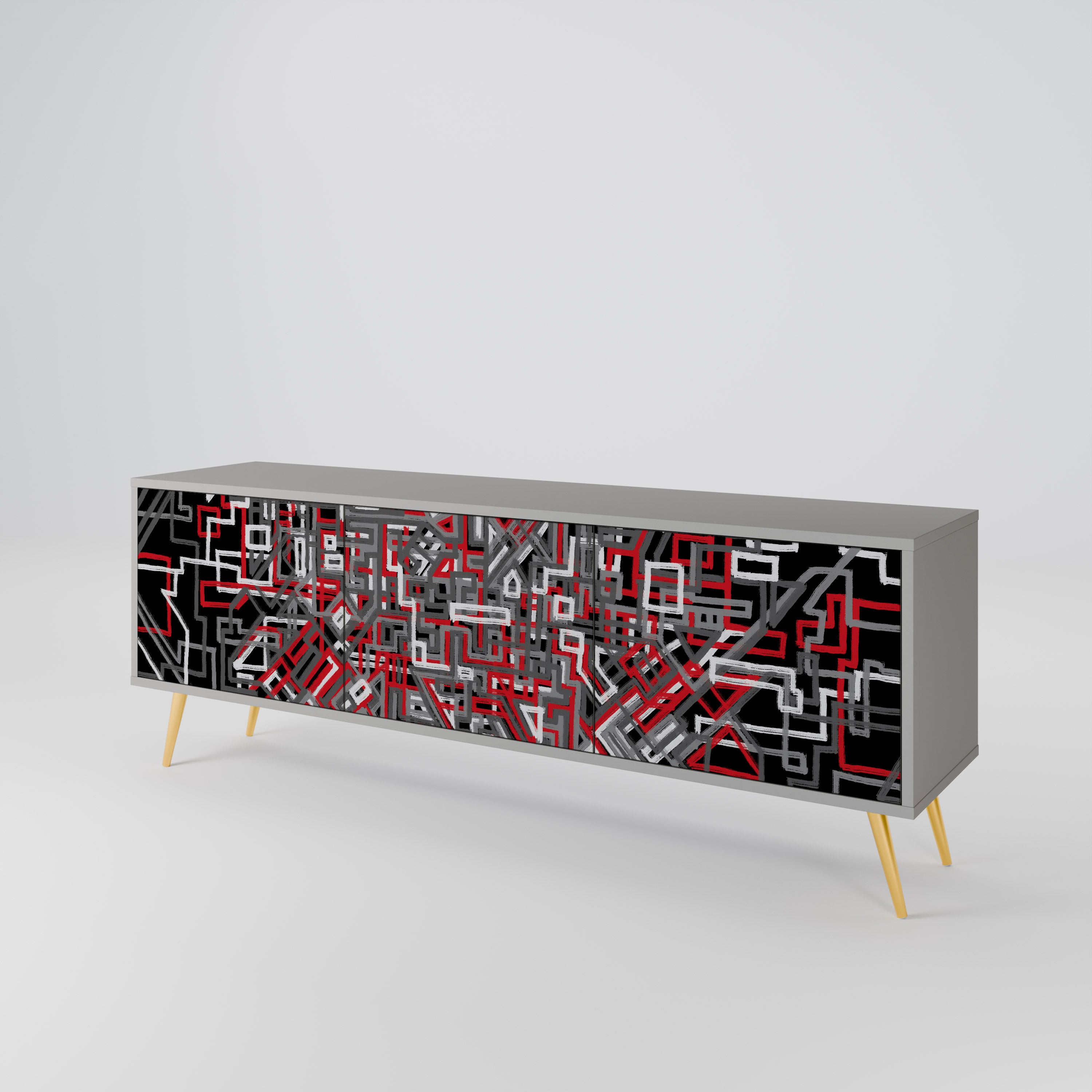 BROKEN LINES Mueble de TV de 3 Puertas