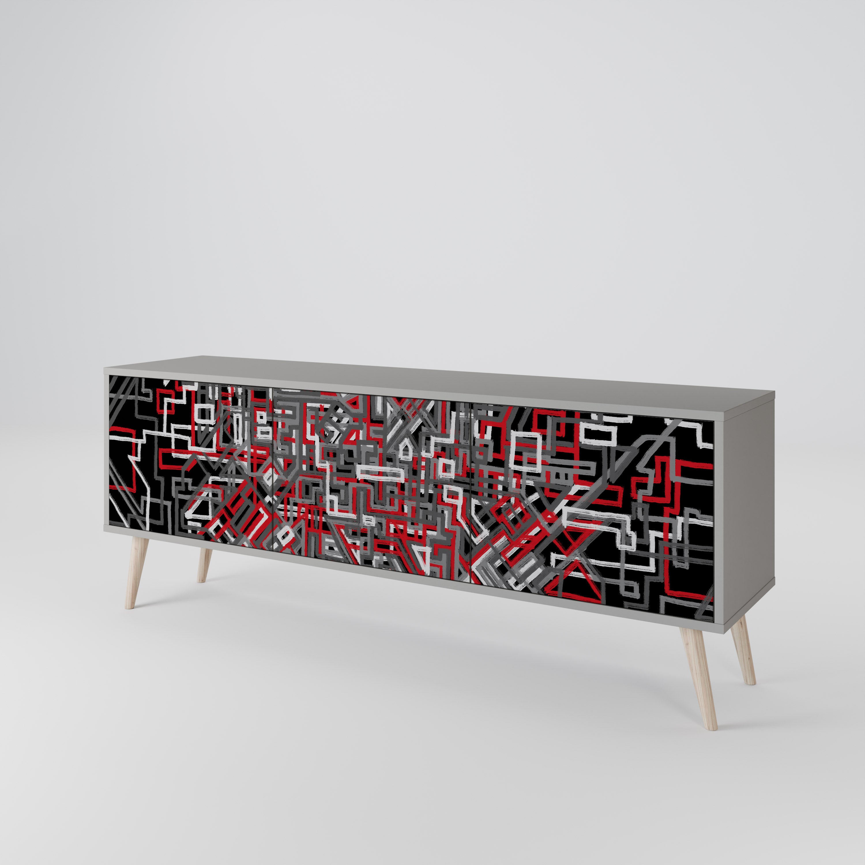 BROKEN LINES Mueble de TV de 3 Puertas