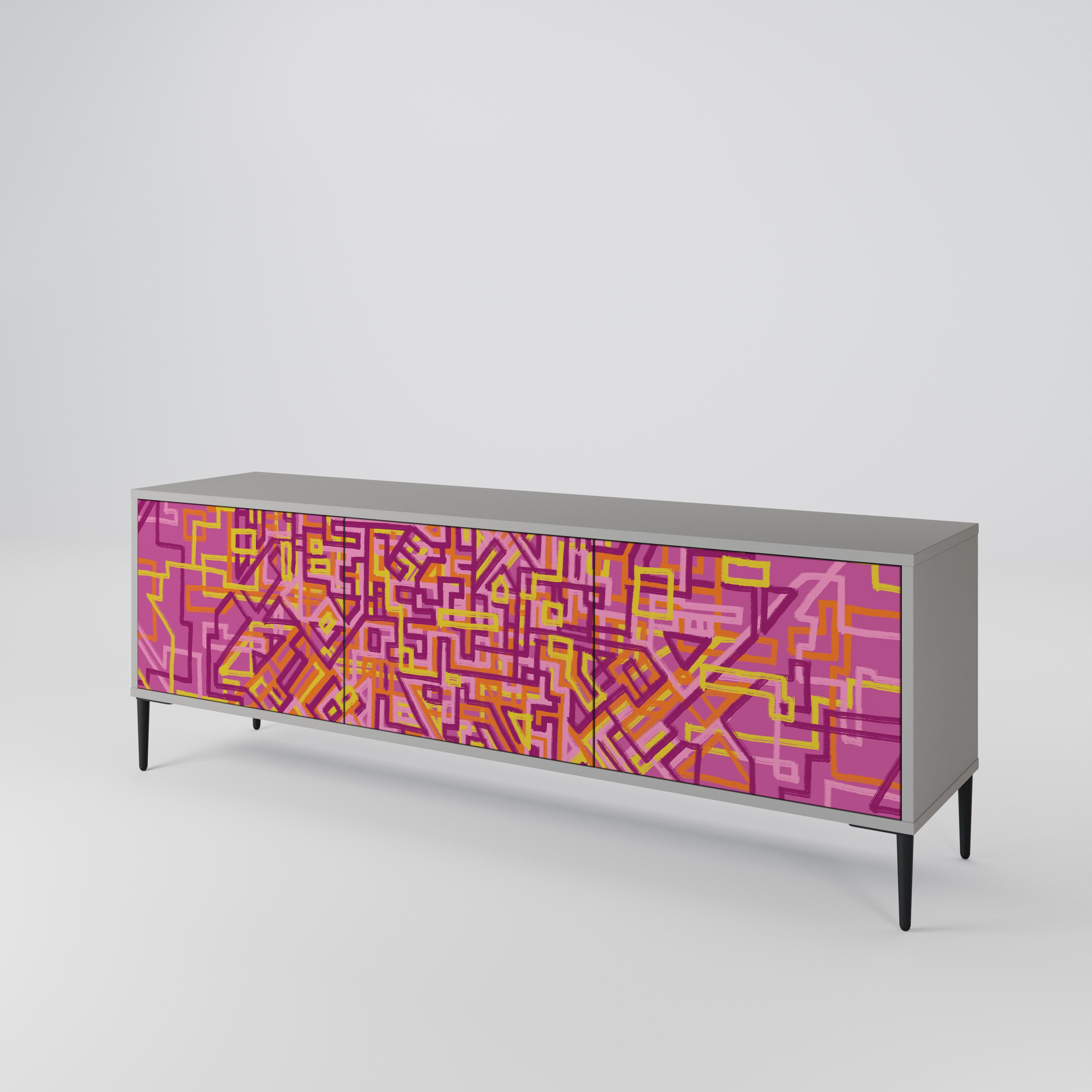 LOVELY MEMORIES Mueble de TV de 3 Puertas
