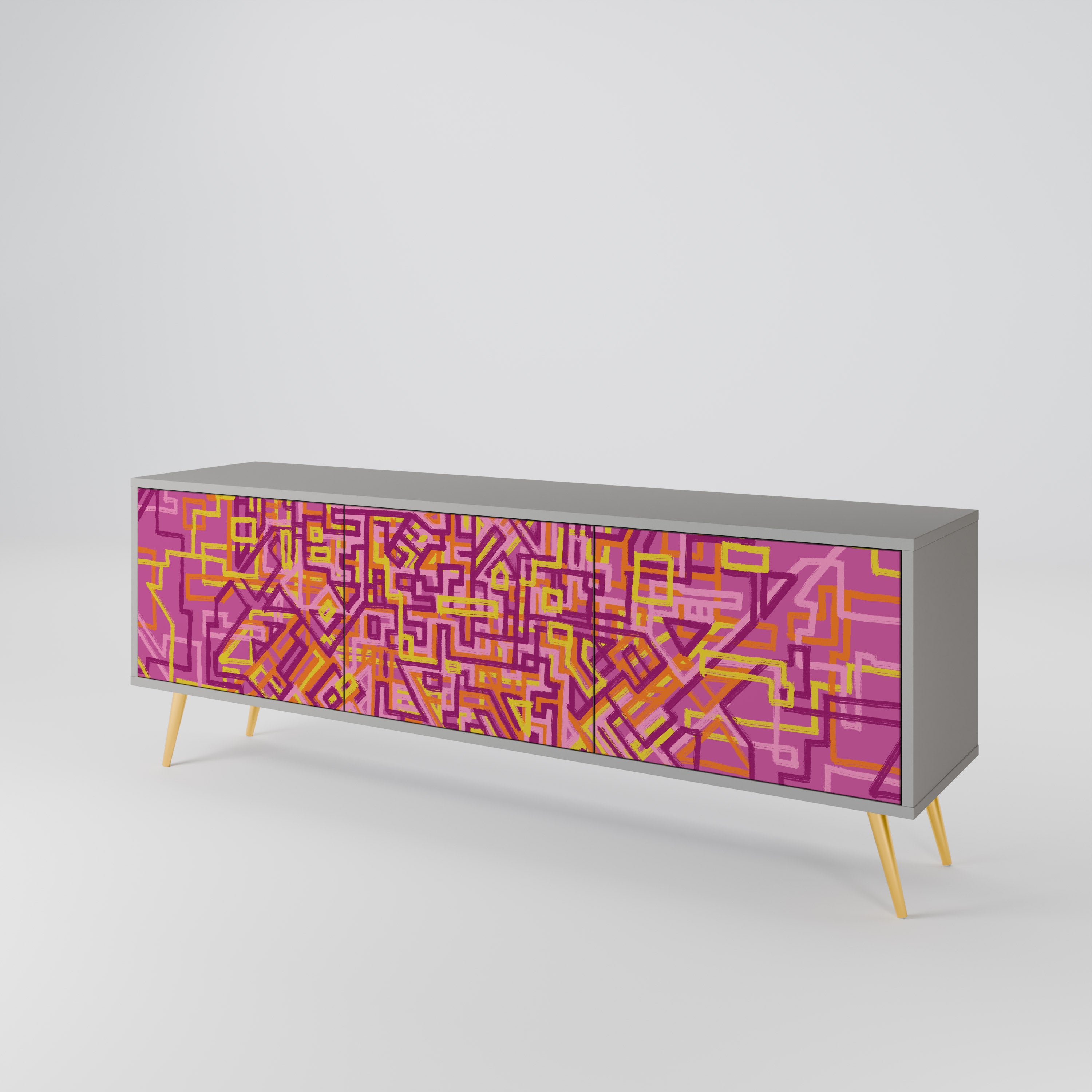 LOVELY MEMORIES Mueble de TV de 3 Puertas