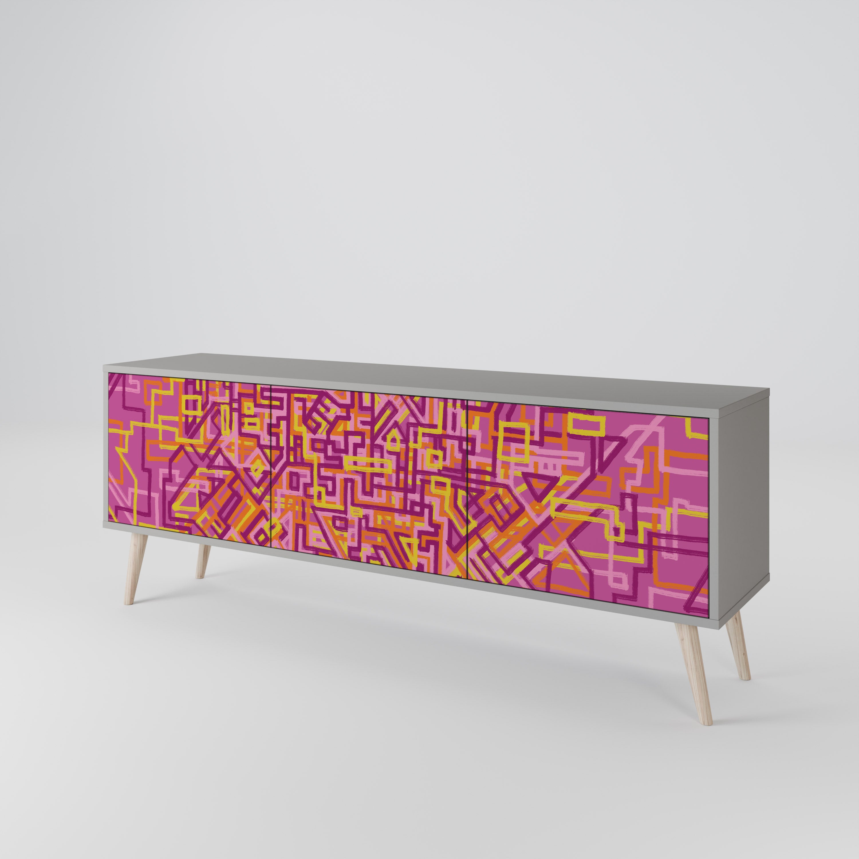 LOVELY MEMORIES Mueble de TV de 3 Puertas