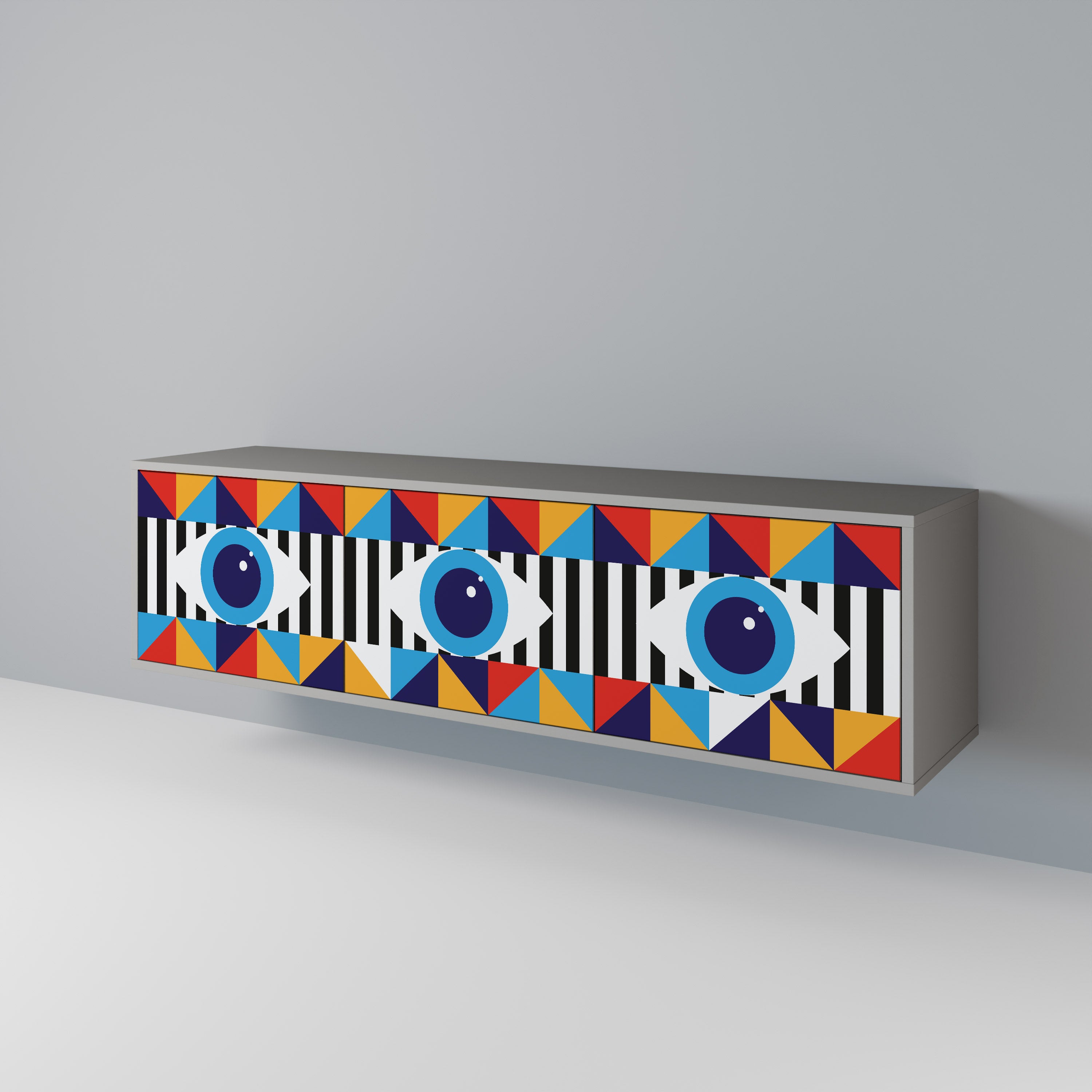 ABSTRACTION AND GEOMETRY Mueble de TV de 3 Puertas