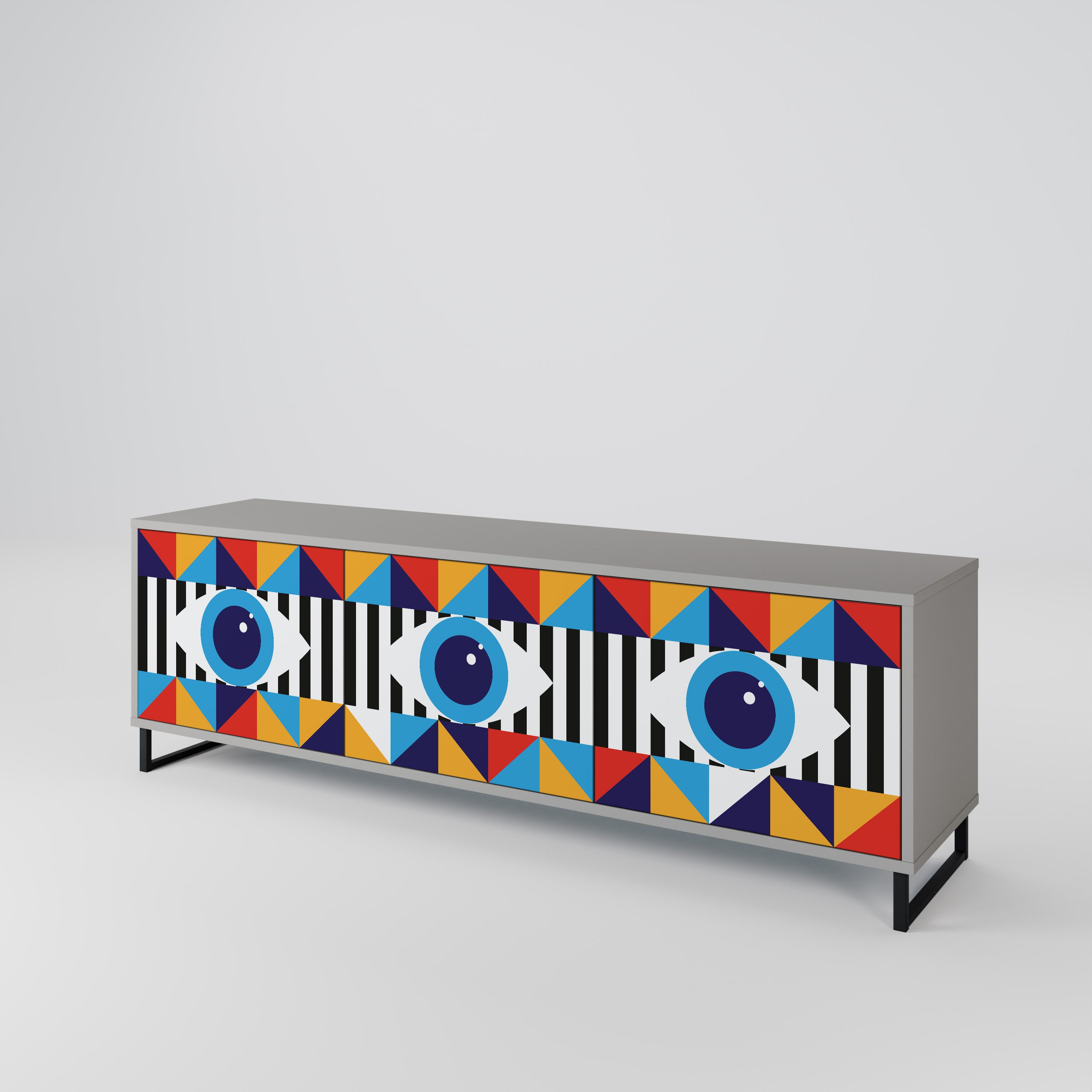 ABSTRACTION AND GEOMETRY Mueble de TV de 3 Puertas