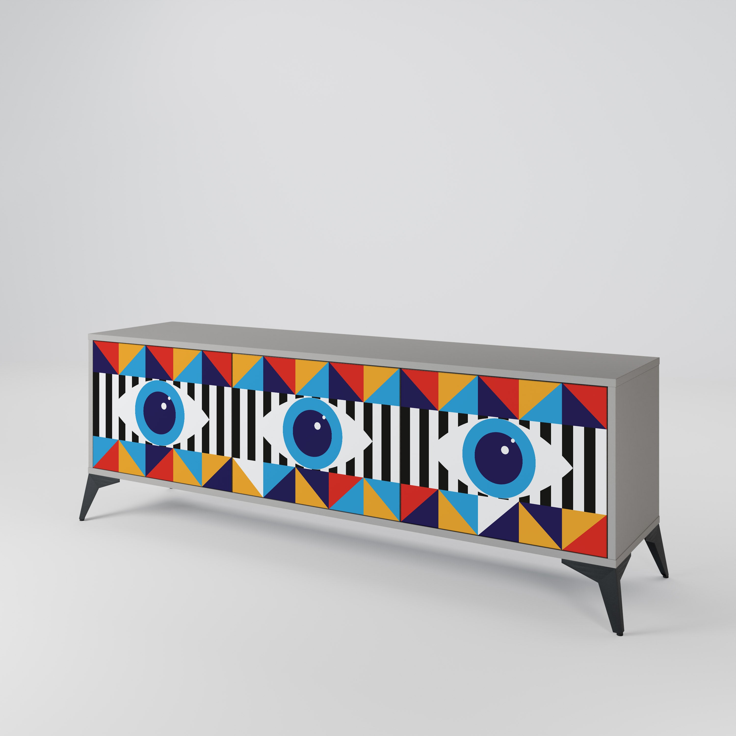 ABSTRACTION AND GEOMETRY Mueble de TV de 3 Puertas