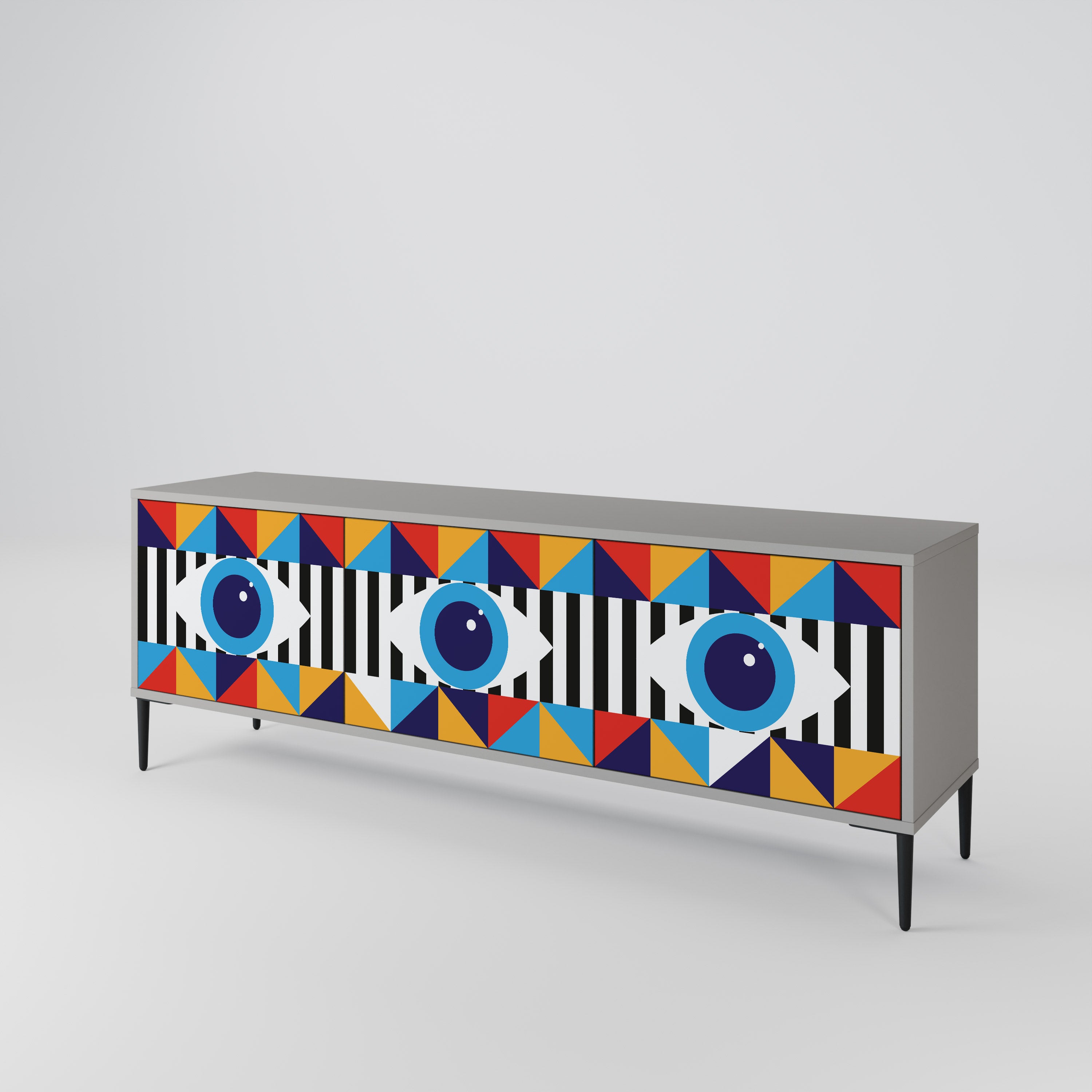 ABSTRACTION AND GEOMETRY Mueble de TV de 3 Puertas
