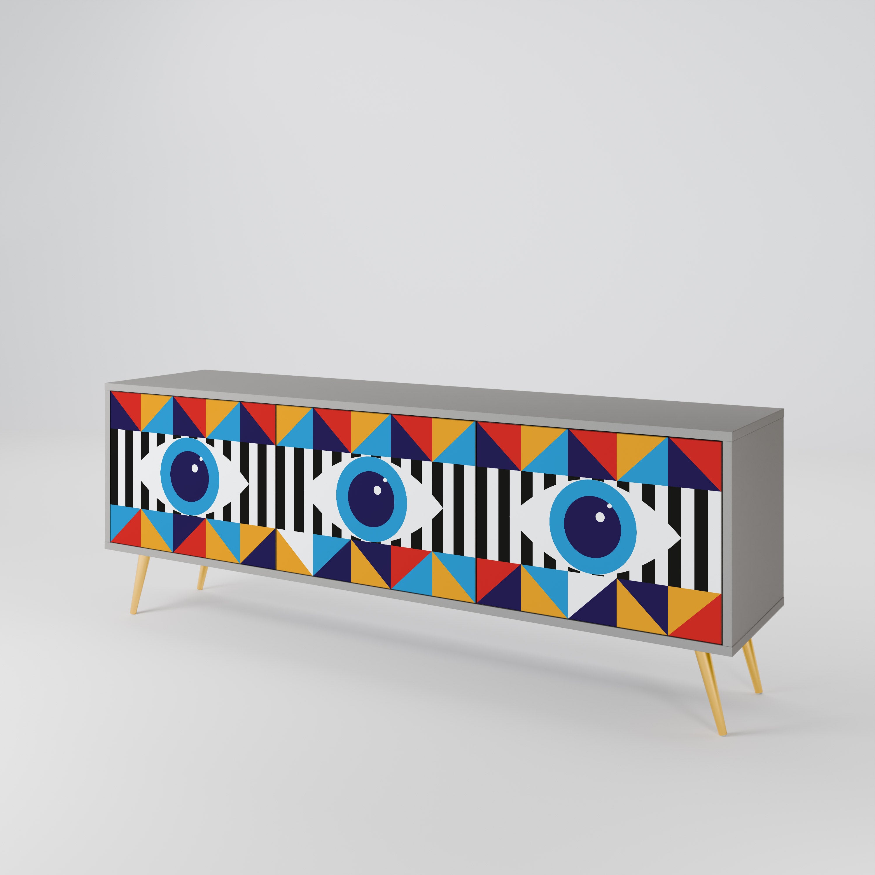 ABSTRACTION AND GEOMETRY Mueble de TV de 3 Puertas