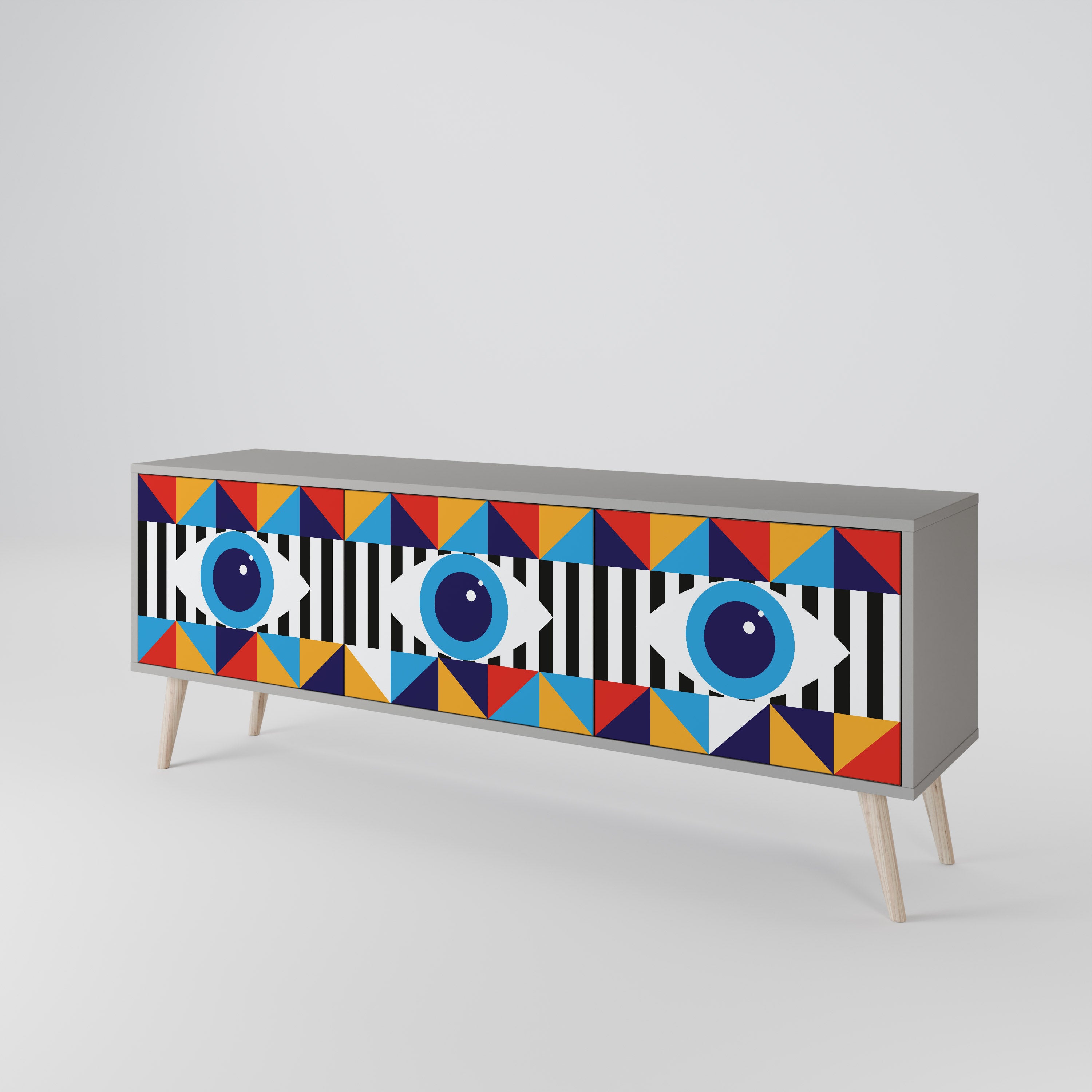 ABSTRACTION AND GEOMETRY Mueble de TV de 3 Puertas