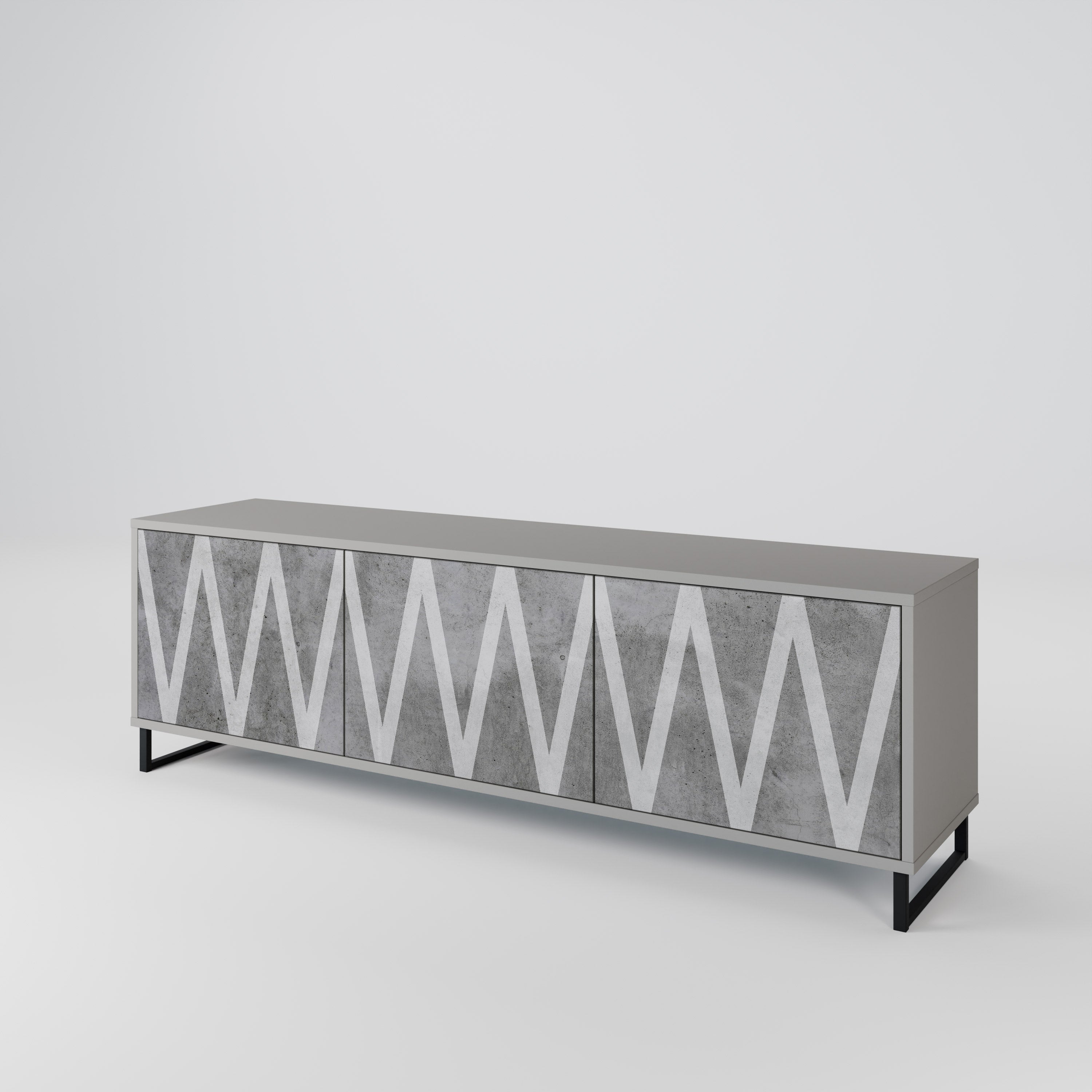 SOLID ZIG ZAG Mueble de TV de 3 Puertas