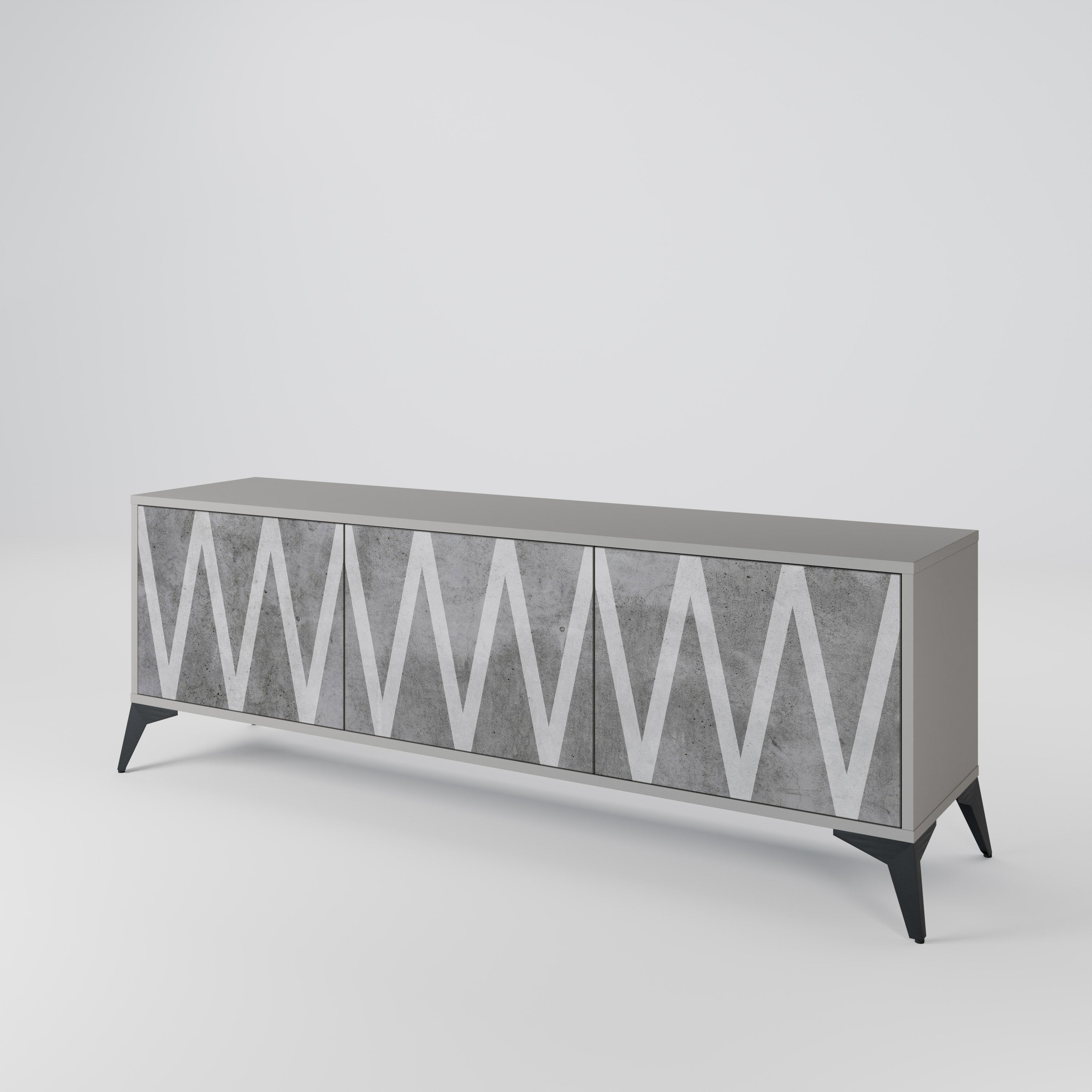 SOLID ZIG ZAG Mueble de TV de 3 Puertas