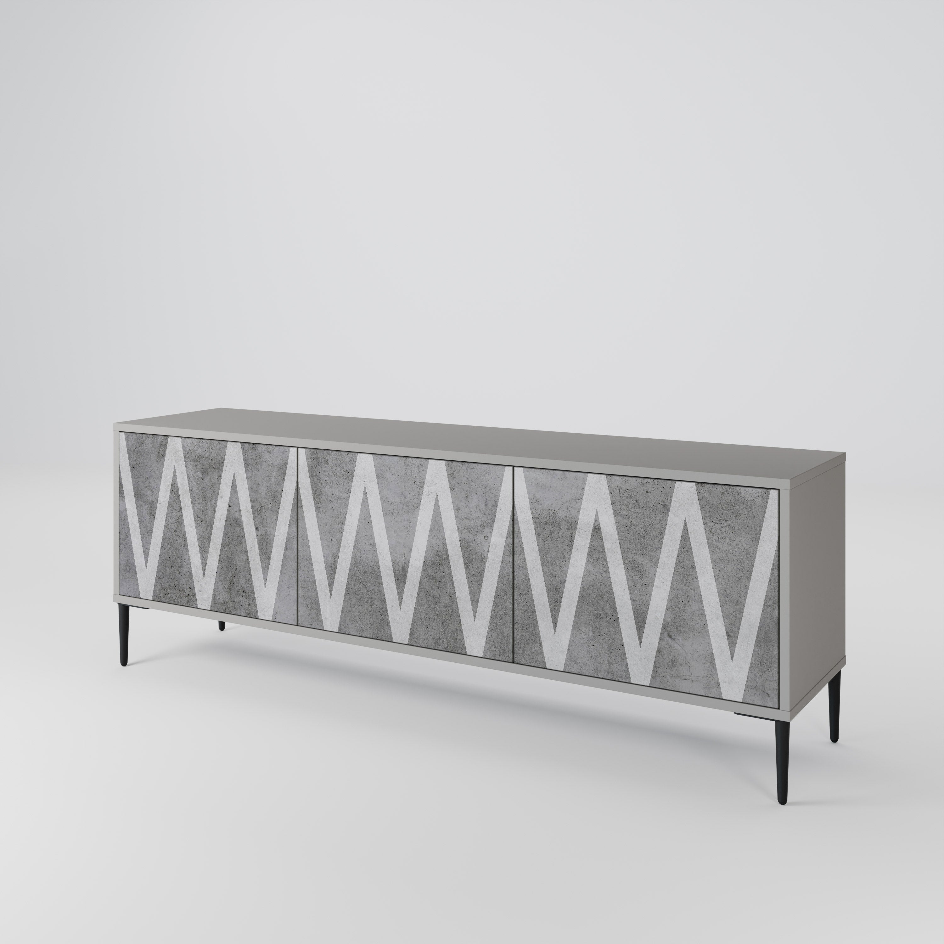 SOLID ZIG ZAG Mueble de TV de 3 Puertas