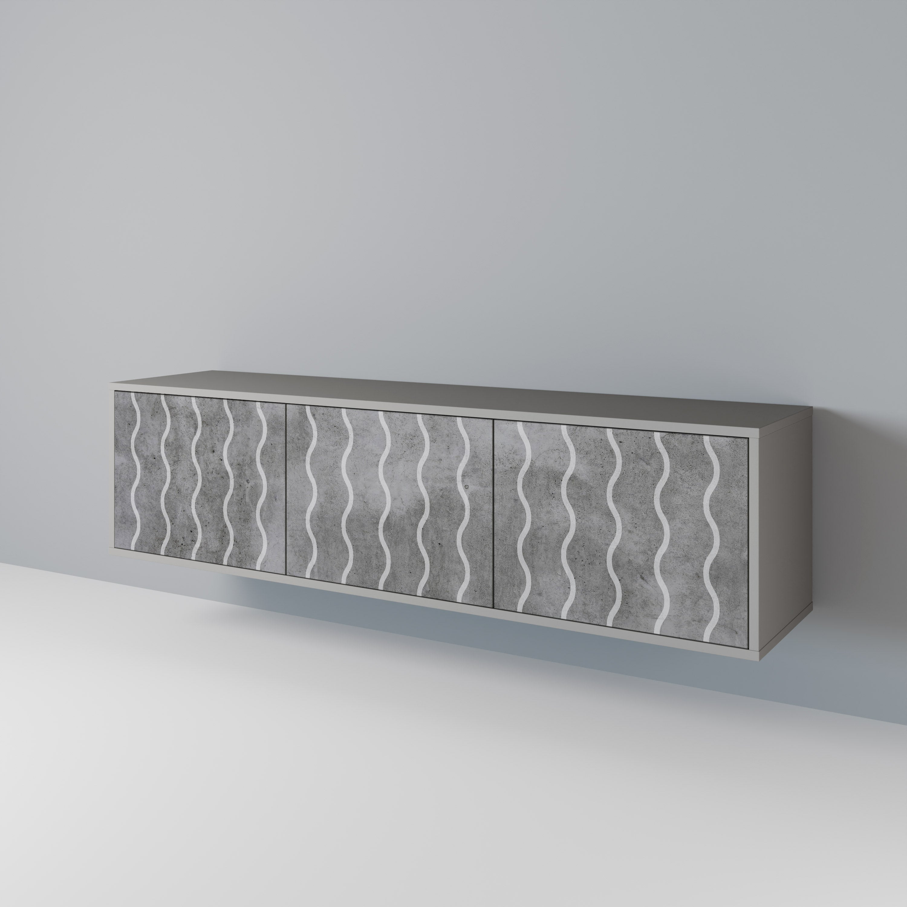 WAVES OF CONCRETE Mueble de TV de 3 Puertas