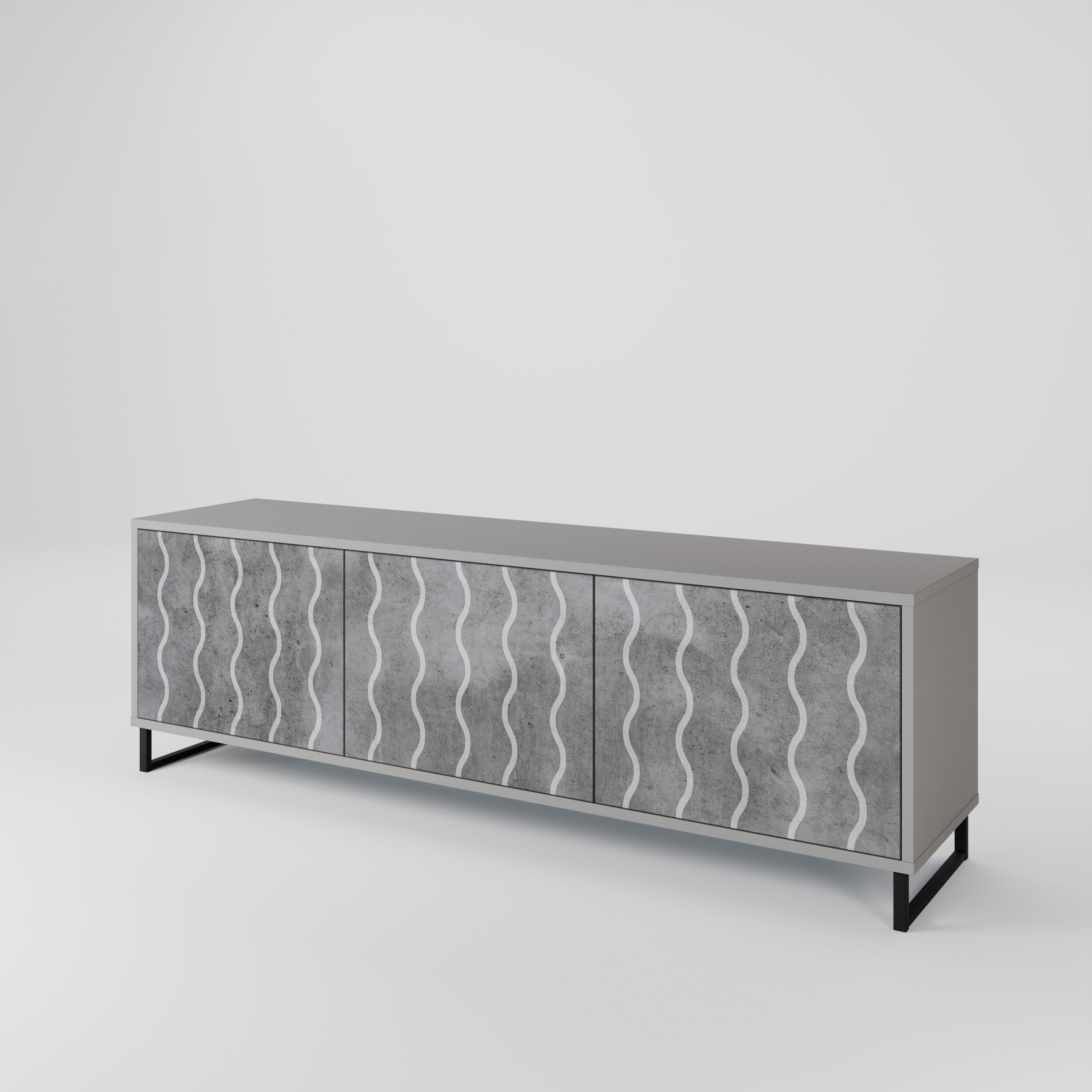WAVES OF CONCRETE Mueble de TV de 3 Puertas